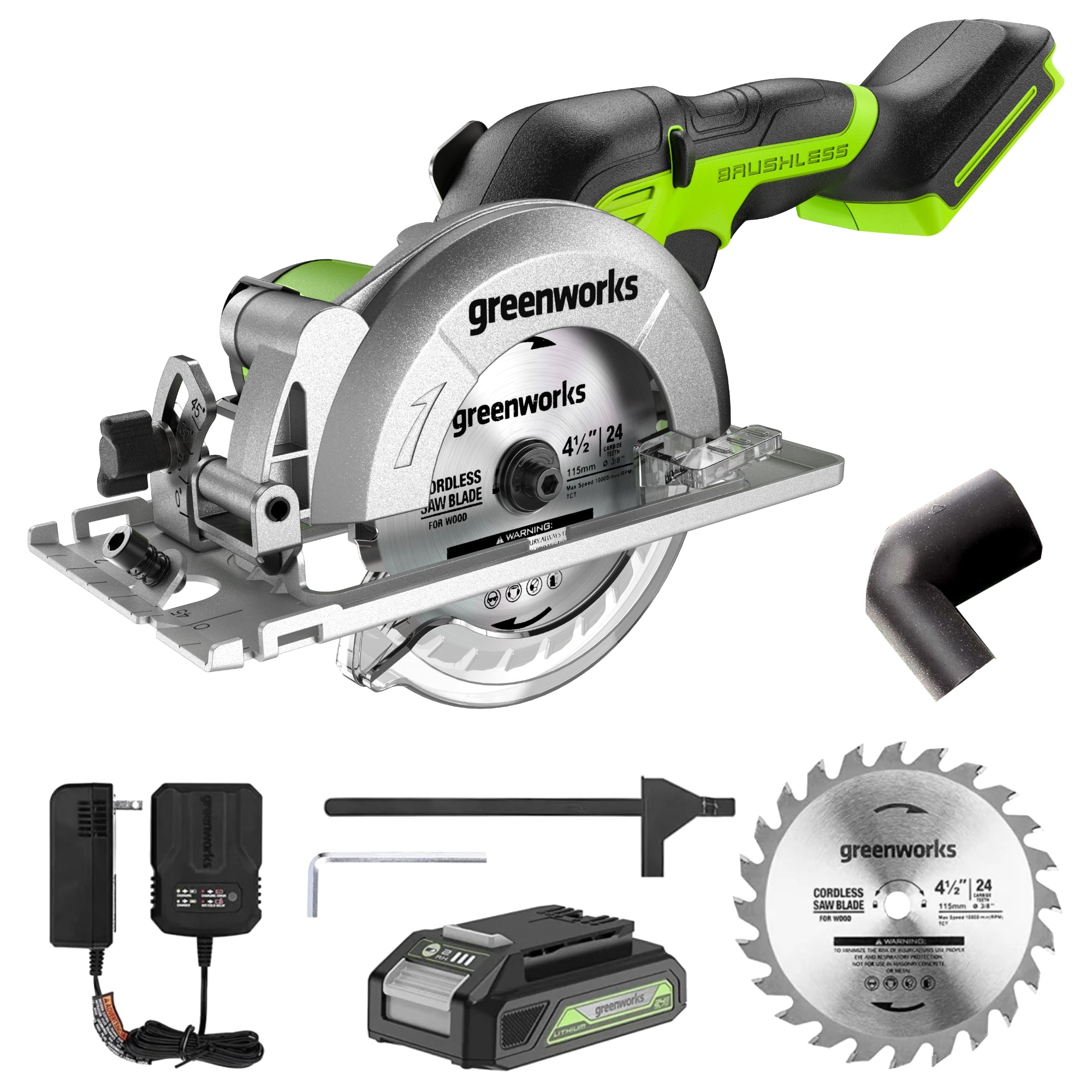 24V 4.5 Amp Cordless Mini Circular Saw with 2.0Ah Battery & Fast Charger - Perfect for DIY Projects, Woodworking, and Home Renovations