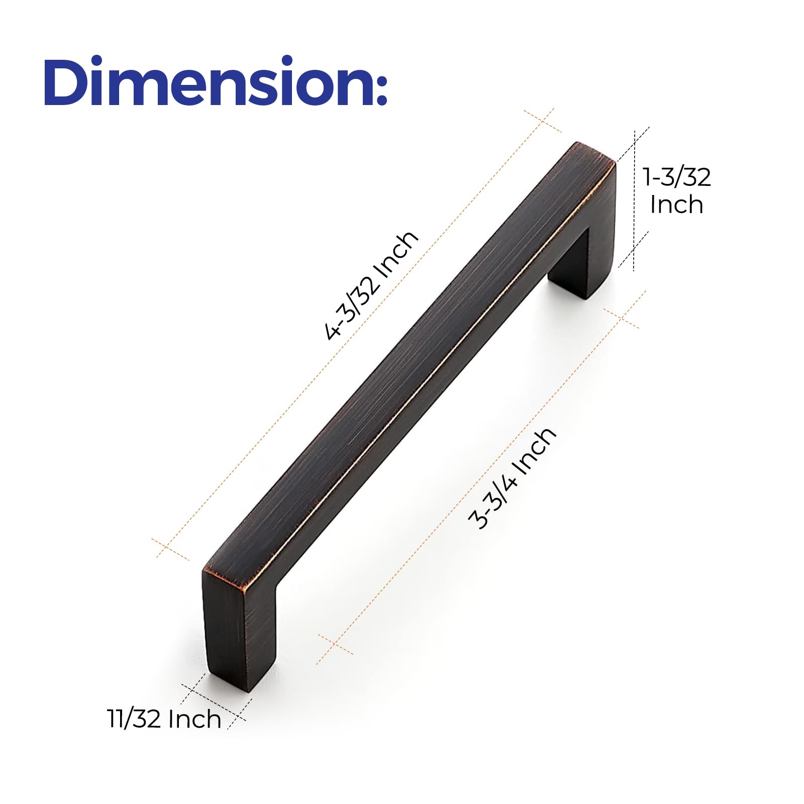 Ravinte 25 Pack 3-3/4 Inch Slim Square Bar Drawer Pulls - Oil Rubbed Bronze Cabinet Handles for Kitchen, Bathroom & Furniture - Modern Hardware for Drawers, Cabinets & Storage Solutions