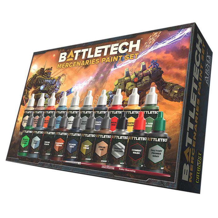 Battletech Mercenaries Miniature Paint Set - High-Quality Acrylic Paints for Tabletop Gaming & Wargaming - Perfect for Battletech Miniatures, Warhammer, and Role-Playing Games