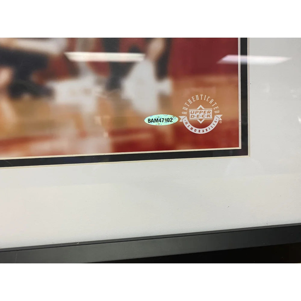 Michael Jordan Signed Slam Dunk 30x40 Framed Photo with UDA COA - Upper Deck Authenticated Autograph - Perfect for Sports Memorabilia Collectors & Basketball Fans Decor