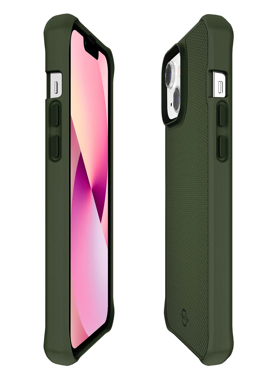 ITSKINS Hybrid Ballistic Protective Phone Case for iPhone 13 - Slim Shockproof Military-Grade Cover with Anti-Slip Grip | Olive Green | Perfect for Outdoor Adventures, Construction Work & Extreme Sports Protection