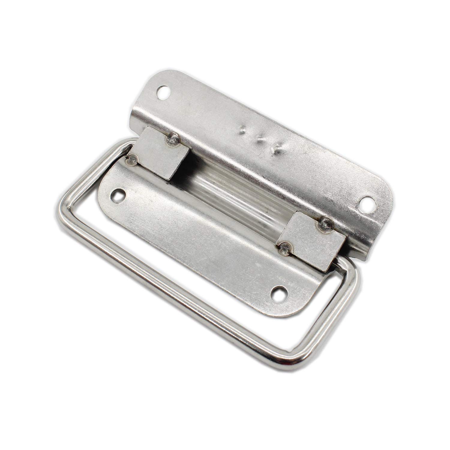 4 Pack Stainless Steel Cabinet Pull Handles - Heavy Duty Foldable Latch for Wardrobe, Toolbox, Boat Hatch & Door Chest | Durable Hardware Accessories for Home, Marine & Workshop Use