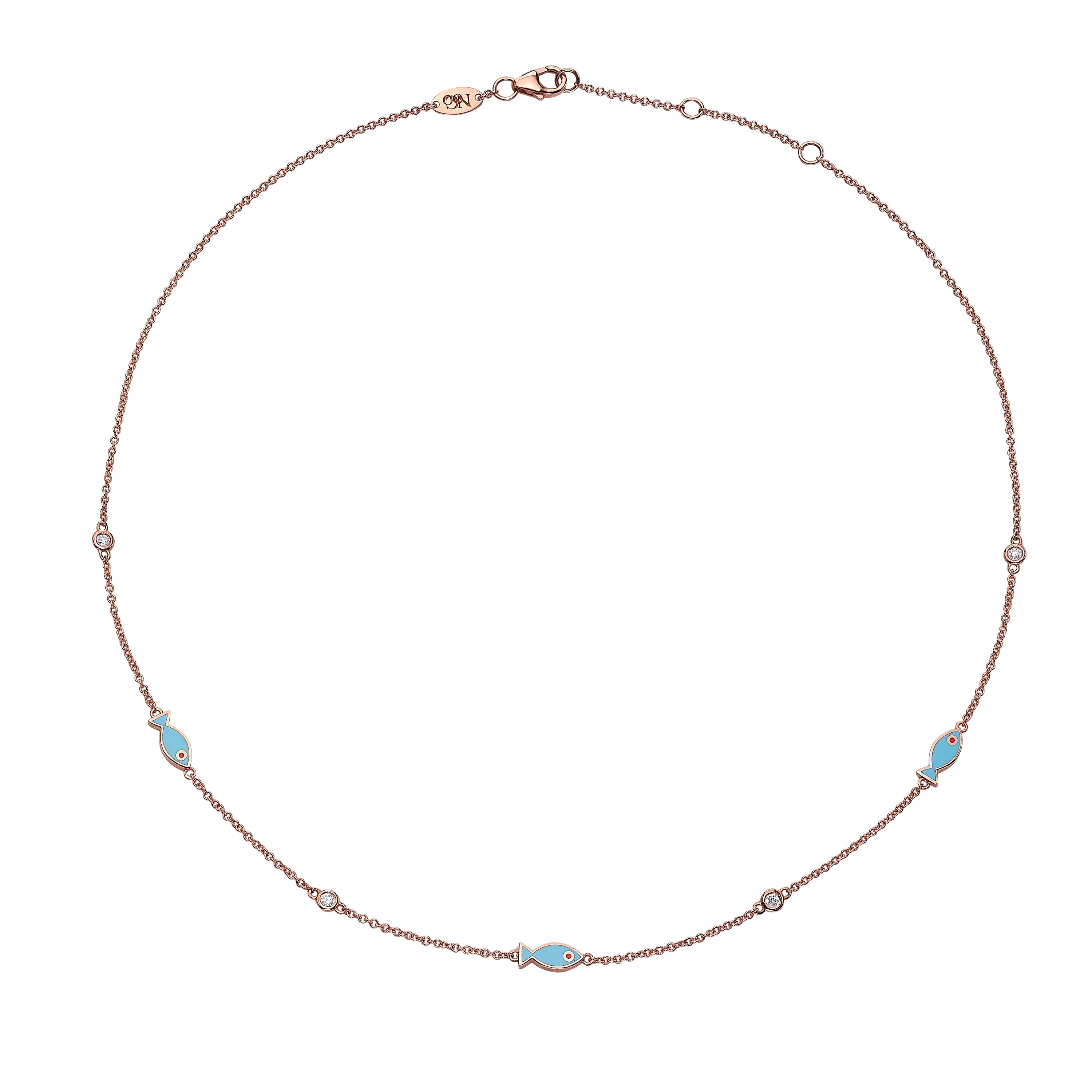 Elegant Light Blue Fish Diamonds Necklace - Dainty Cubic Zirconia Pendant Jewelry for Women | Perfect for Parties, Weddings & Everyday Wear