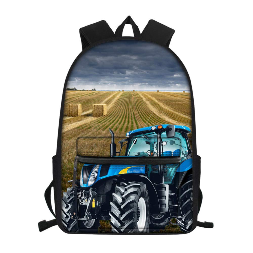 Large Agricultural Tractor Themed School Backpack for Kids - Durable Unisex Bookbag with Zipper for Boys & Girls | Perfect for School, Travel & Outdoor Activities (Color1)