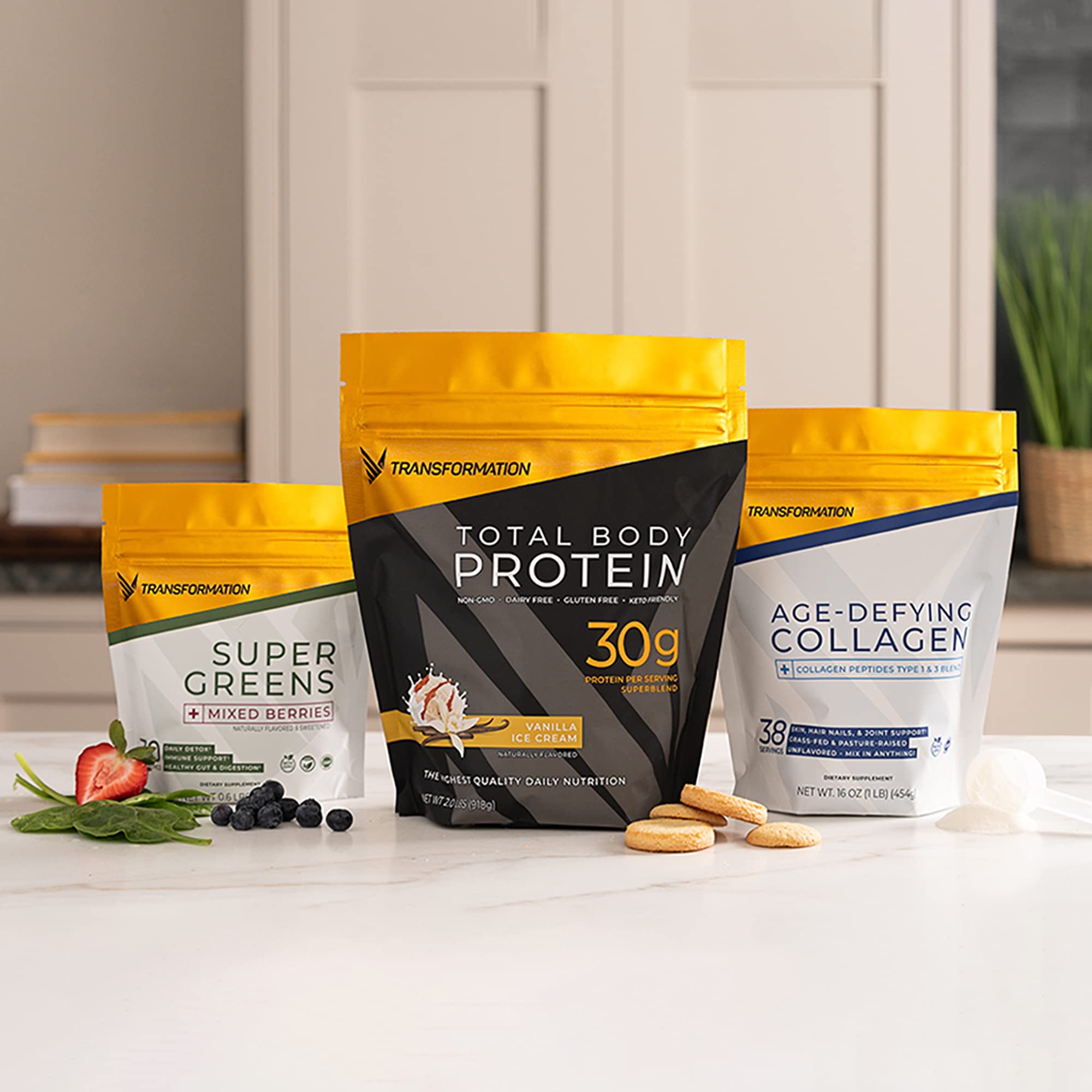 Transformation Protein Super Blend with Egg White, Collagen Peptides & Plant Protein | 15 Billion CFU Probiotics & Digestive Enzymes | Low Carb Keto Protein Shake Powder with MCT Oil for Men & Women | Chocolate Flavor (10 Pack) | Perfect for Post-Workout Recovery & Meal Replacement