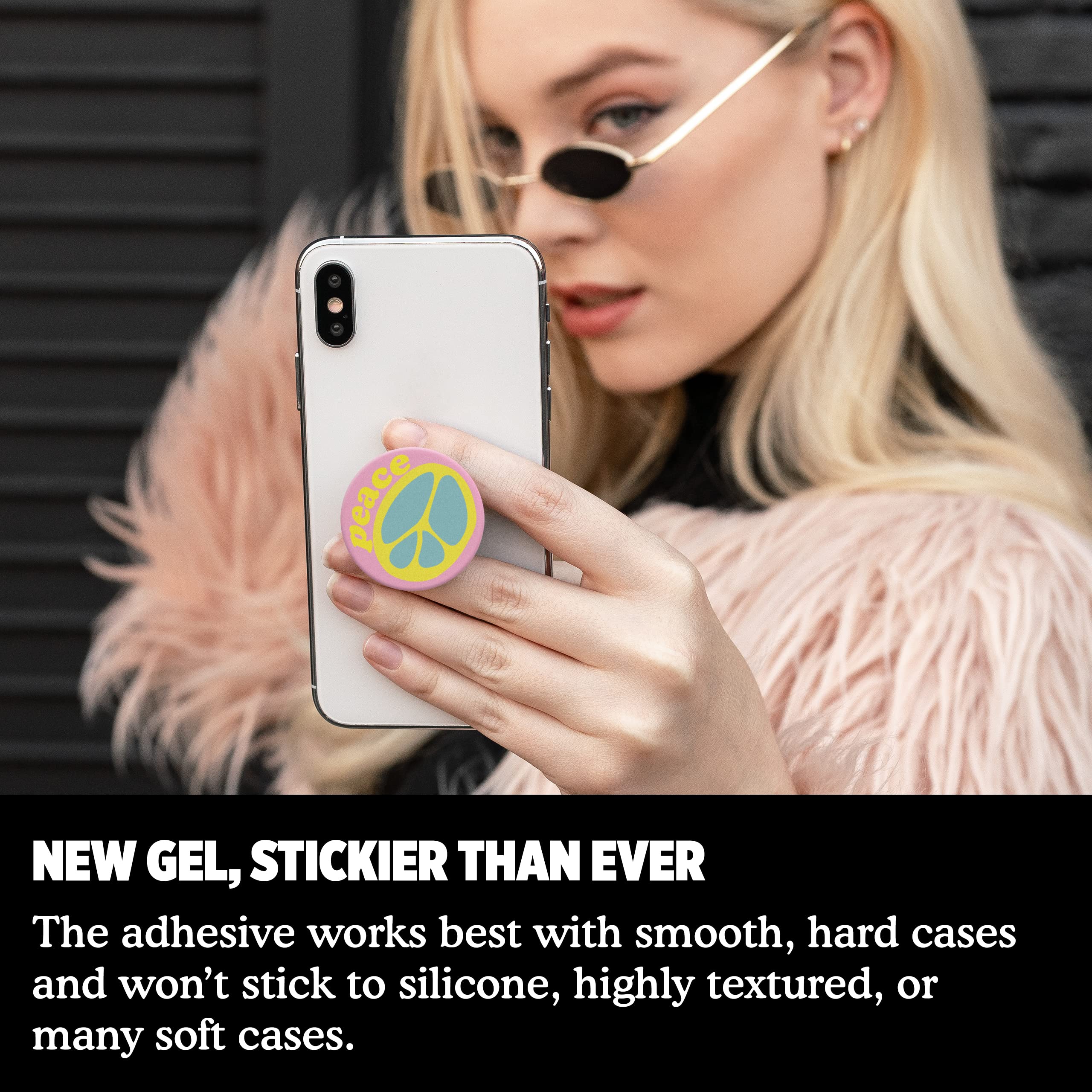 PopSockets Phone Grip with Expanding Kickstand - Peace Slice Design | Secure Phone Holder for iPhone & Android | Perfect for Selfies, Video Calls & Hands-Free Viewing