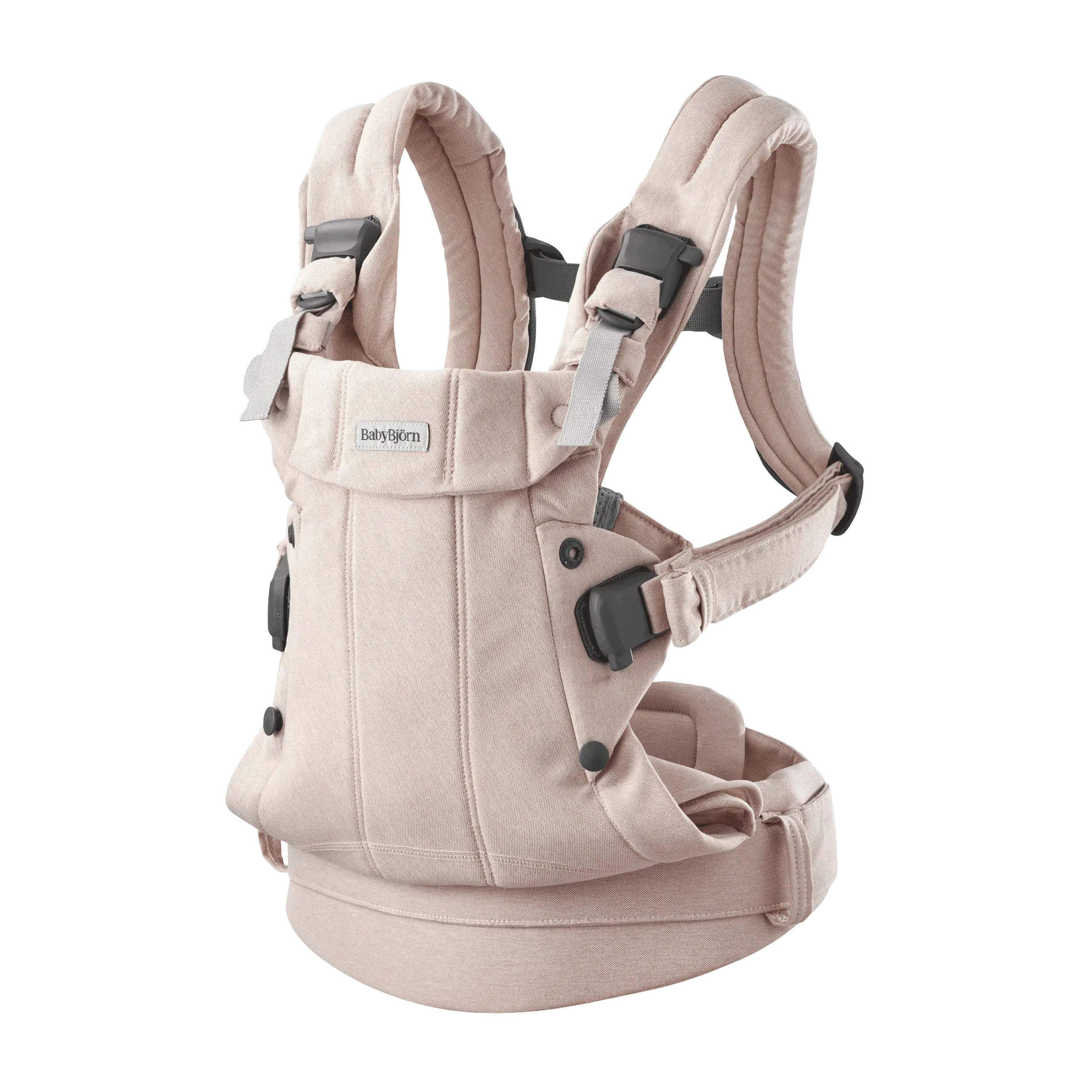 Baby Bjorn Baby Carrier Harmony - Light Pink Melange | Ergonomic & Comfortable Infant Carrier for Newborns to Toddlers | Perfect for Walking, Shopping & Traveling