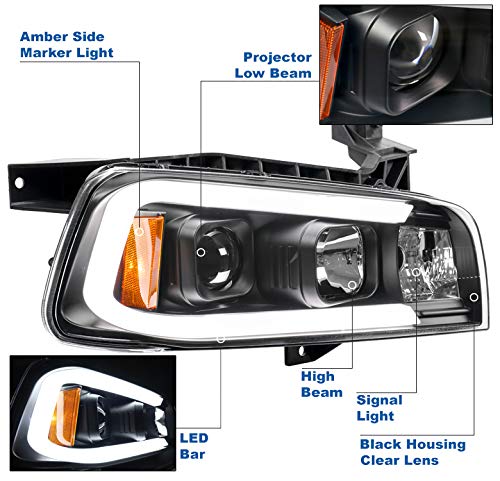 LED Tube Projector Headlights with 6