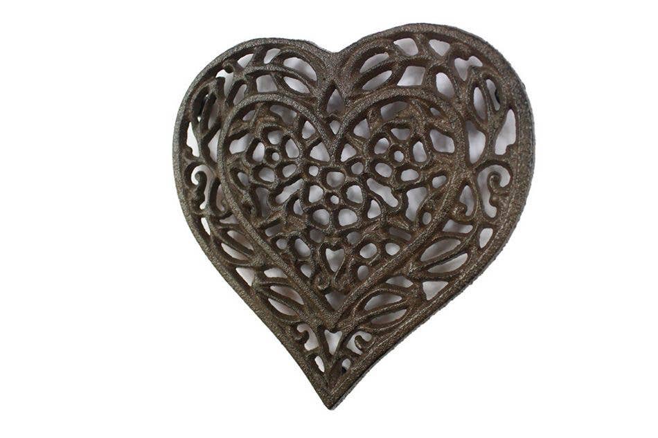 Hampton Nautical Cast Iron Heart Shaped Trivet 7