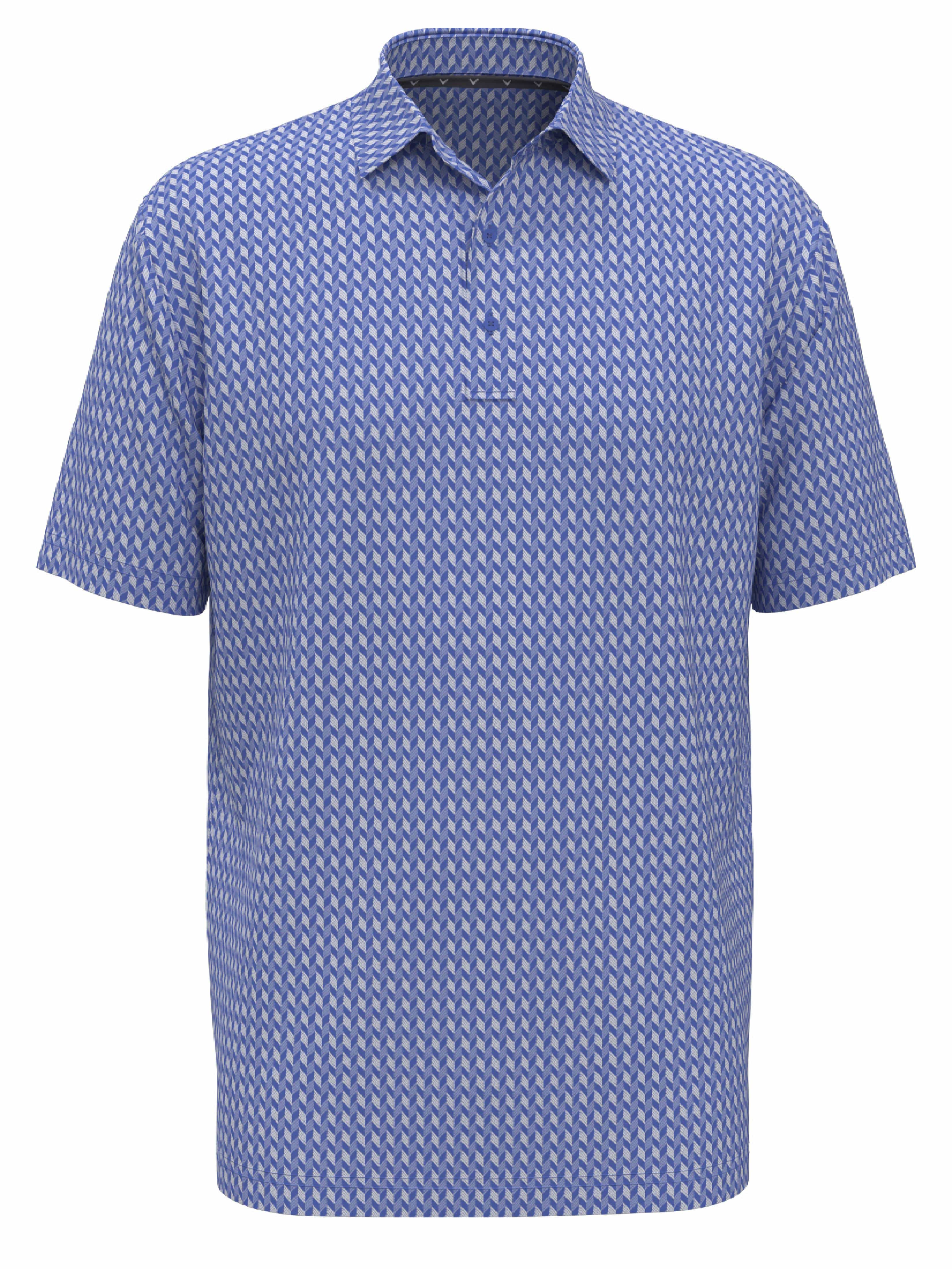 Men's Textured Chevron Geo Polo Shirt - Stylish Casual & Business Wear for Office, Golf & Outdoor Activities