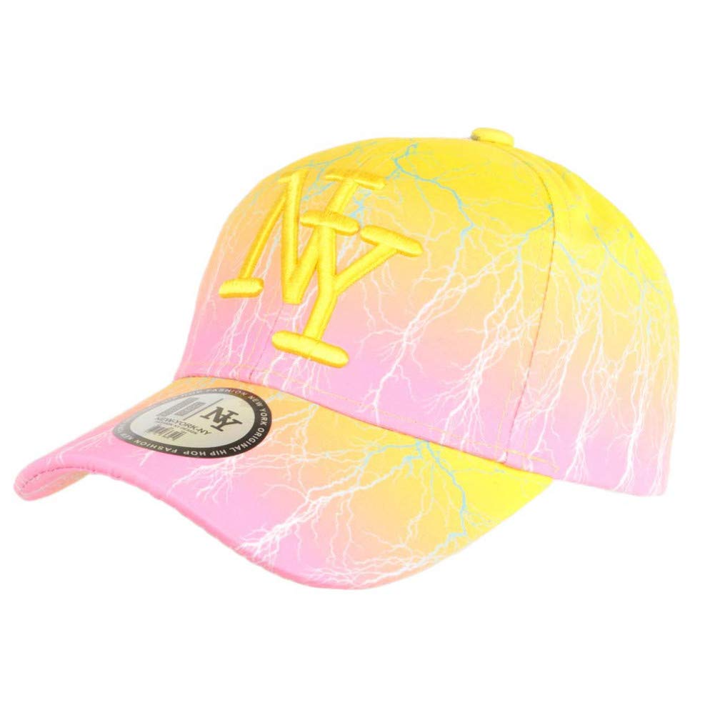 Original NY Yellow & Pink Fashion Baseball Cap for Men - Stylish & Trendy Unisex Hat for Casual Wear, Sports, and Street Fashion