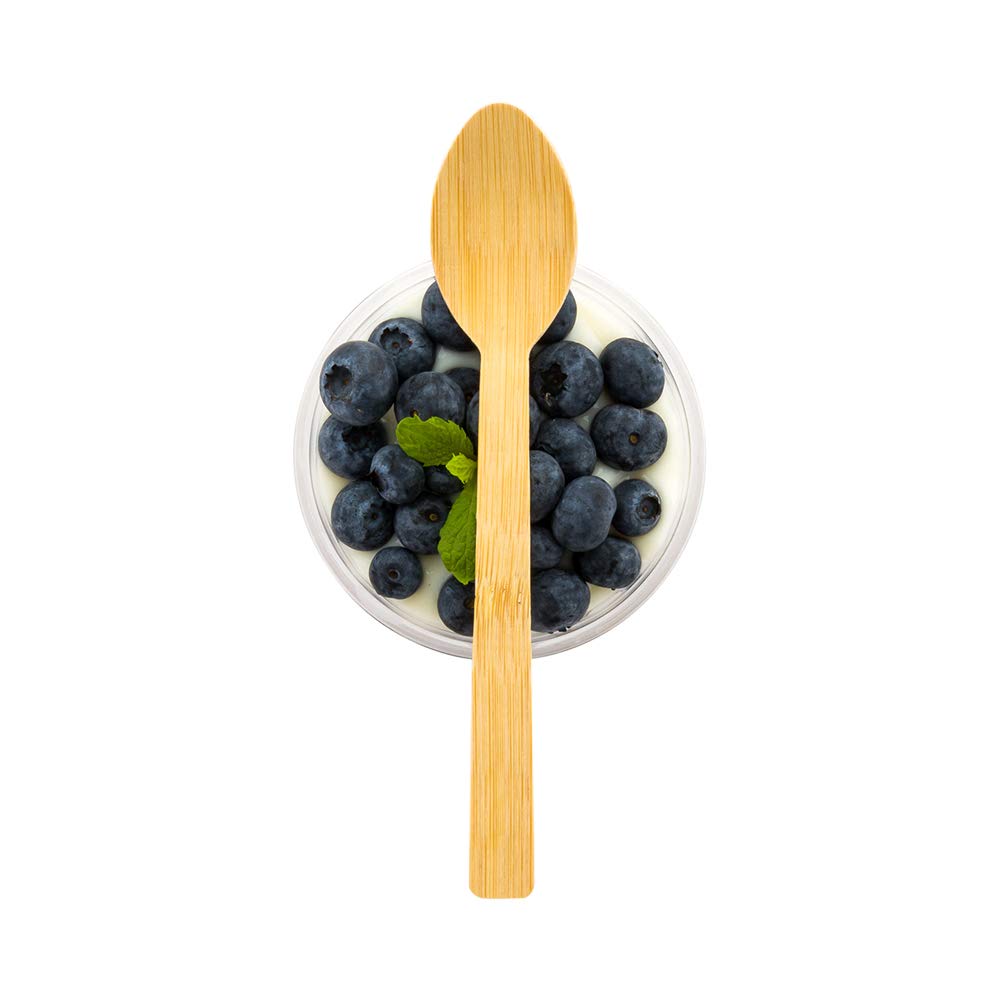 500-Pack 6.8 Inch Disposable Bamboo Spoons | Eco-Friendly Heavy-Duty Utensils for Restaurants, Parties & Picnics | Splinter-Free Smooth Surface | Sustainable Catering Supplies for Events, Takeout & Outdoor Dining