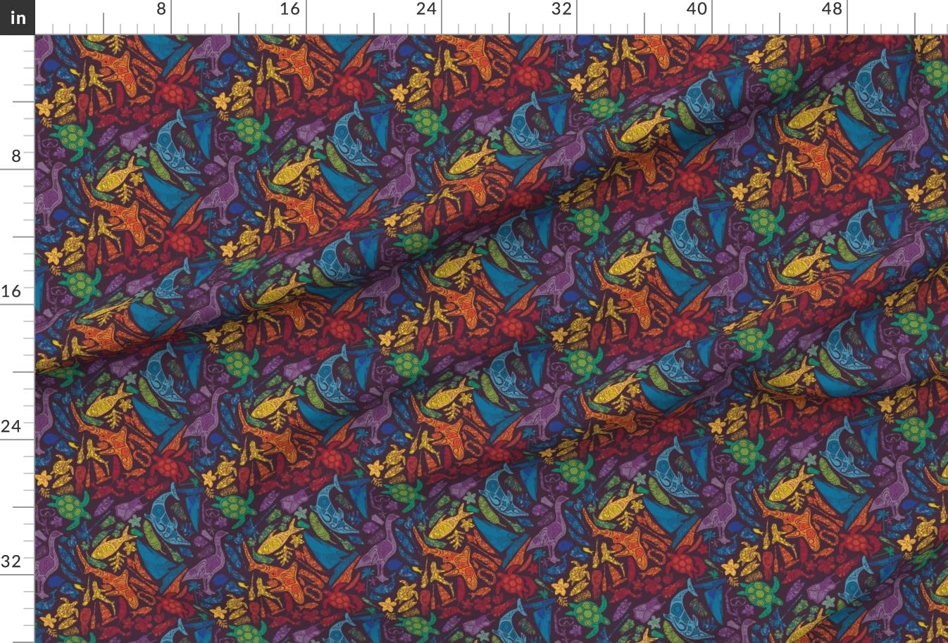 Aloha Rainbow Mosaic Hawaiian Village Beach Printed Minky Fabric by The Yard - Soft & Durable for Sewing Baby Blankets, Quilt Backing, Plush Toys - Perfect for DIY Crafts, Nursery Decor & Hawaiian-Themed Projects