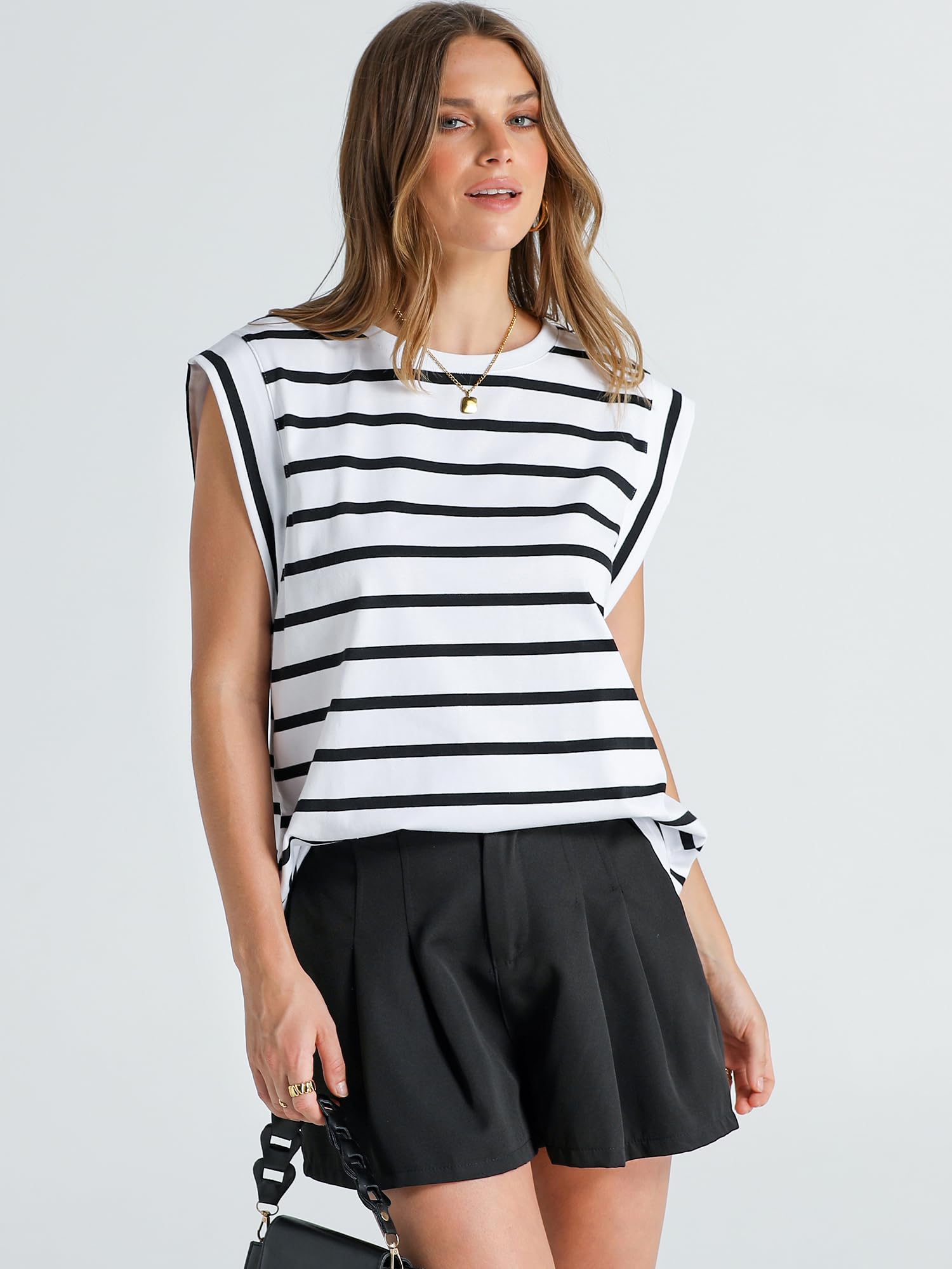 WIHOLL Women's Cap Sleeve Summer Tops - Basic Casual Loose Fit Tee Shirts & Fashion Tank Tops for 2025 | Perfect for Beach Outings, Weekend Wear and Summer Vacation Outfits