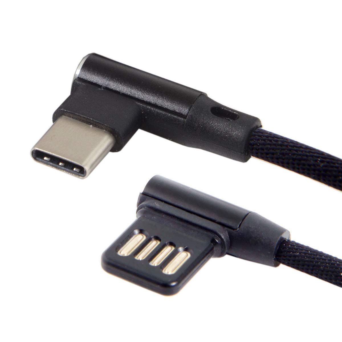 Chenyang USB 2.0 to USB C 90 Degree Right Angle Adapter Cable - 15CM (0.5ft) Short Extension Cord for Phone, Tablet, Laptop Charging & Data Transfer