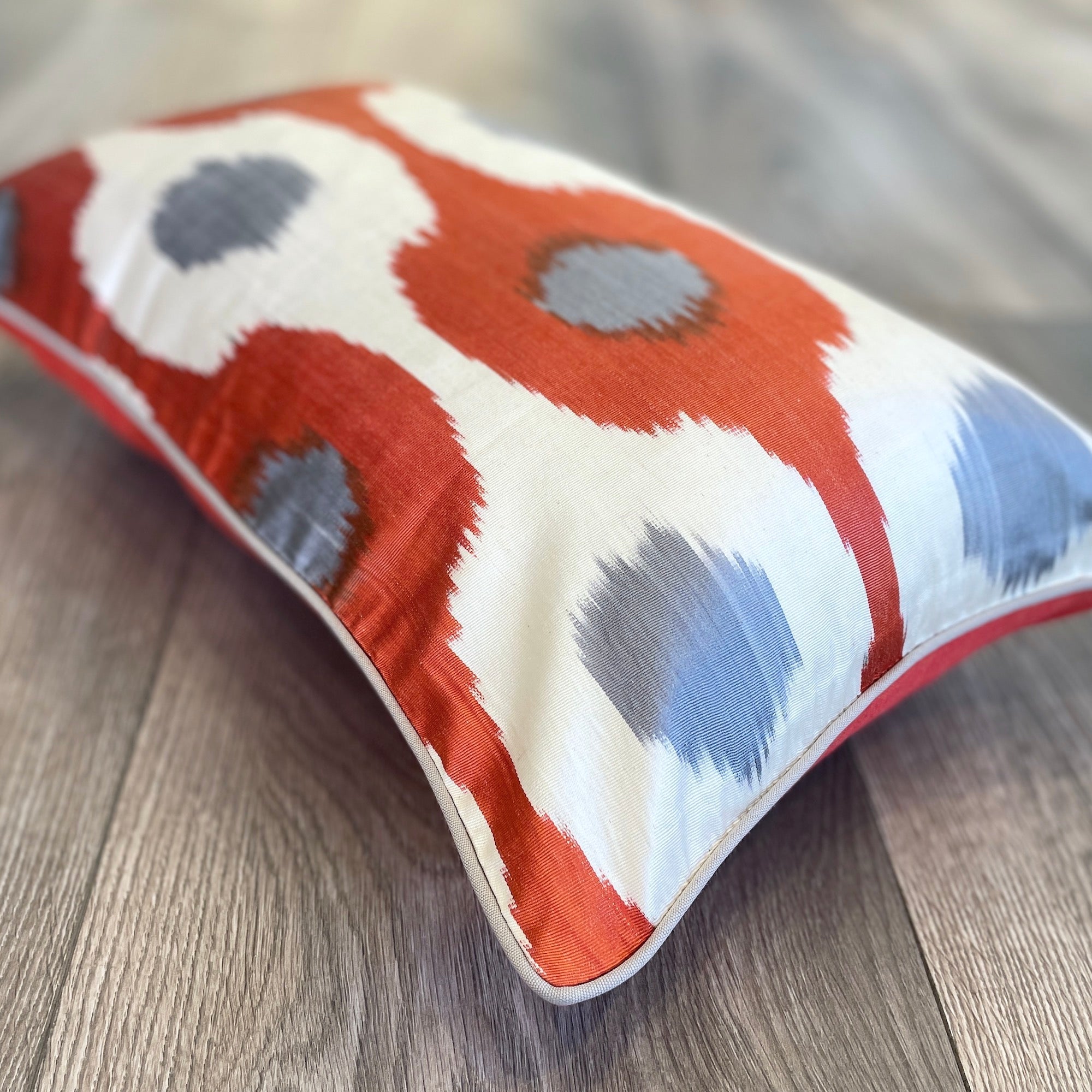 Handmade Silk Ikat Cushion Cover with Exotic Bird Pattern - Bohemian Home Decor for Sofa, Bed & Living Room