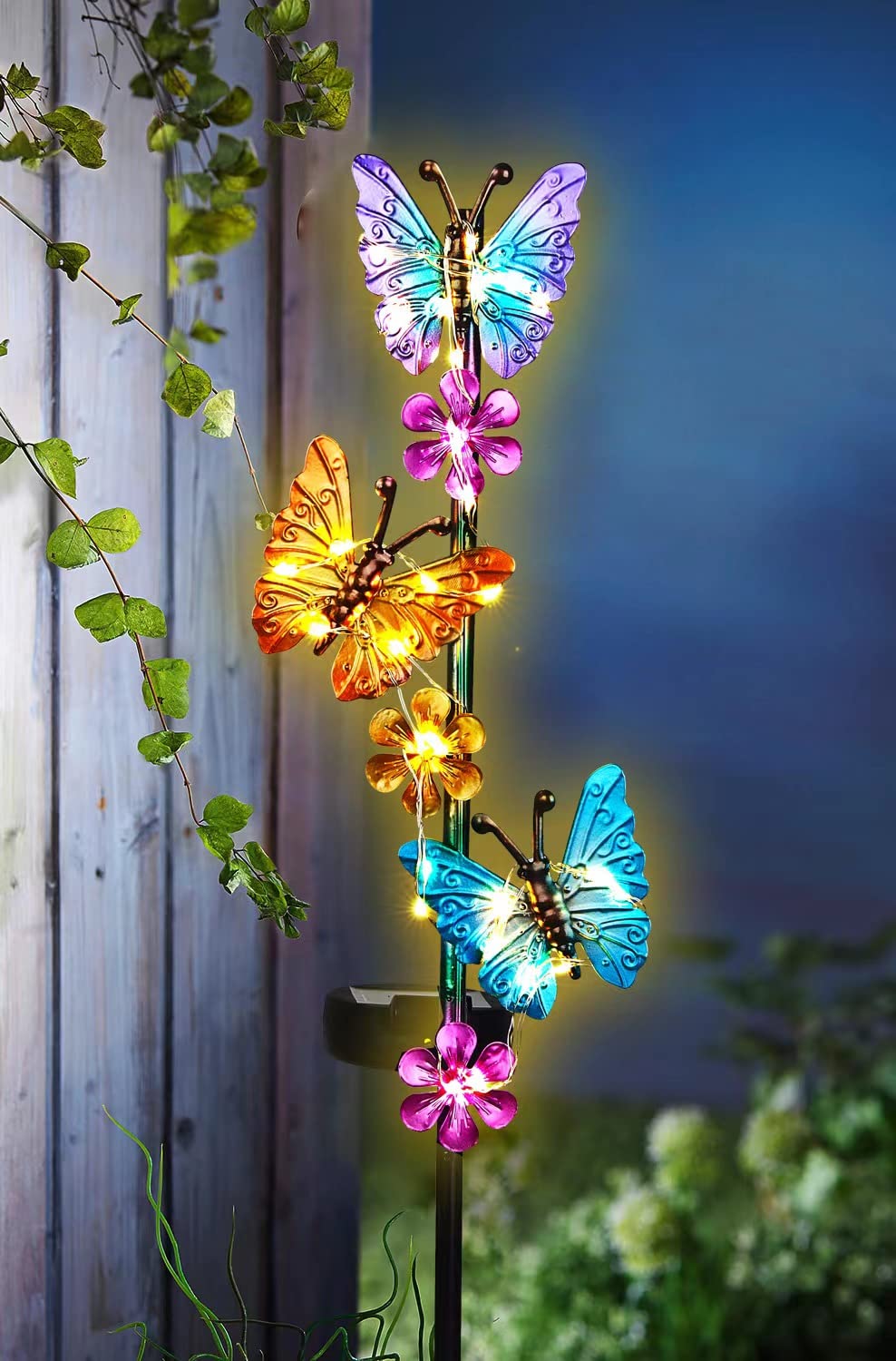 Solar Powered Outdoor Garden Lights - Waterproof Butterfly Stake Lights for Yard, Lawn, Patio & Pathway Decor (2 Pack) | Perfect for Landscape Lighting, Backyard Ambiance & Nighttime Safety