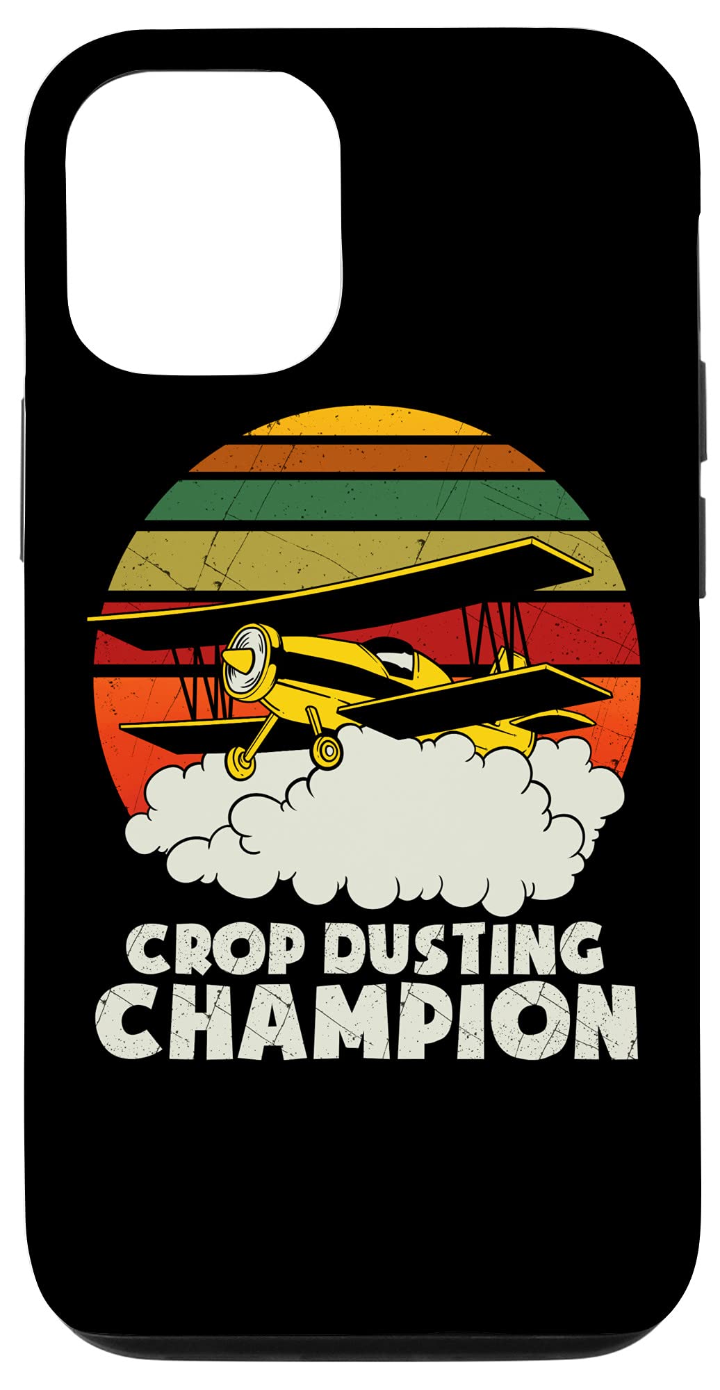 Vintage Aviator Style iPhone 12/12 Pro Case - Retro Crop Dusting Champion Farm Pilot Design - Perfect for Farmers, Aviation Enthusiasts & Outdoor Adventures
