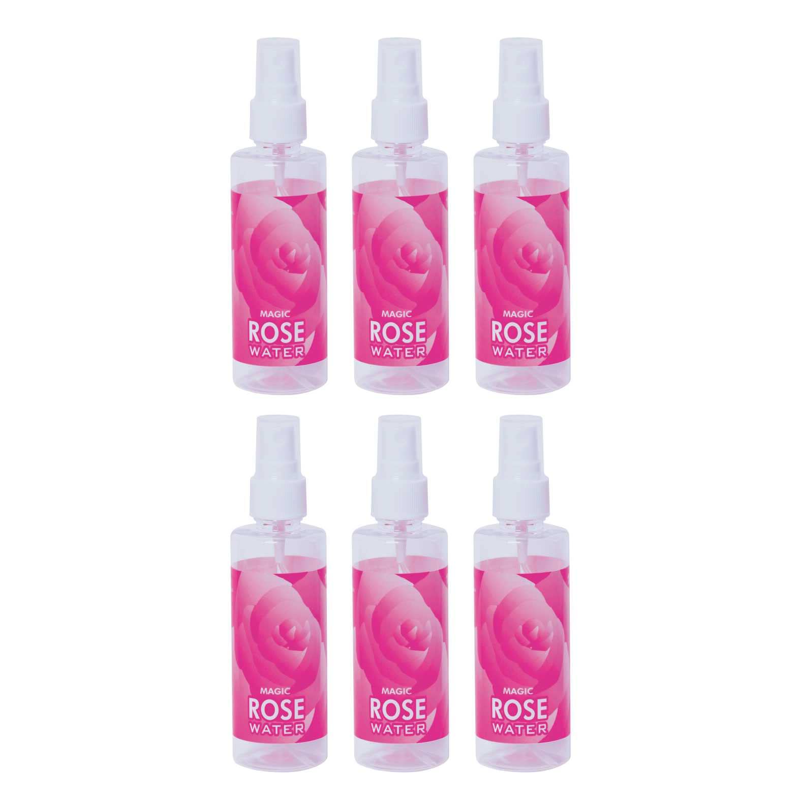 Organic Rose Water Facial Mist 100ml (6-Pack) - Hydrating & Refreshing Toner for Skin Care, DIY Beauty, Baking, Cooking & Aromatherapy | Perfect for Daily Skincare Routine, Spa Day, Wedding Favors & Home Decor