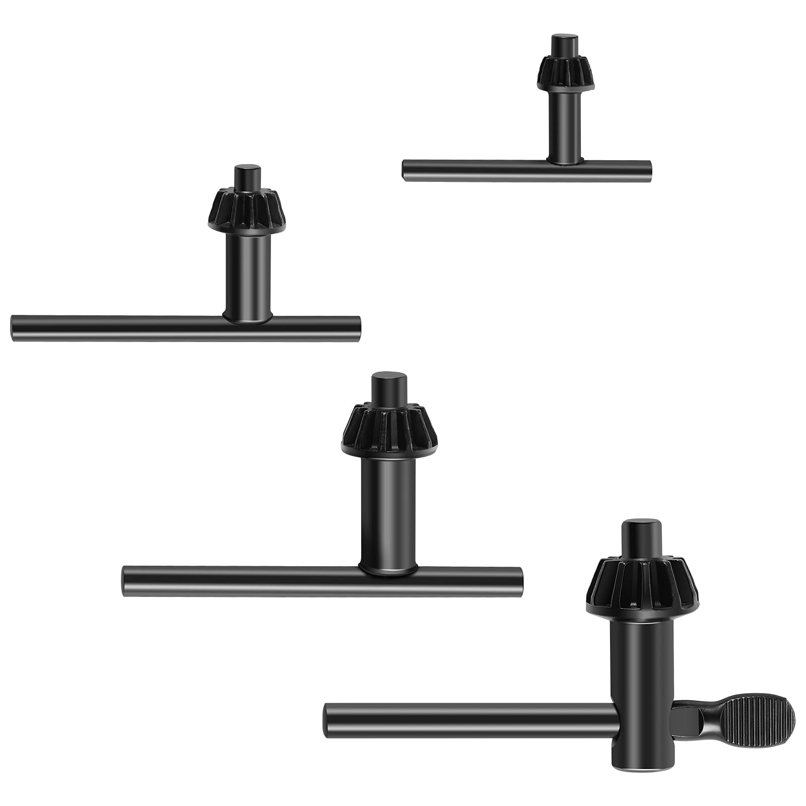 4-Piece Drill Chuck Wrench Kit - Replacement Chuck Key for Electric & Hand Drills - Durable Clamping Tool for Drill Press Accessories - Perfect for Woodworking, Metalworking & DIY Projects