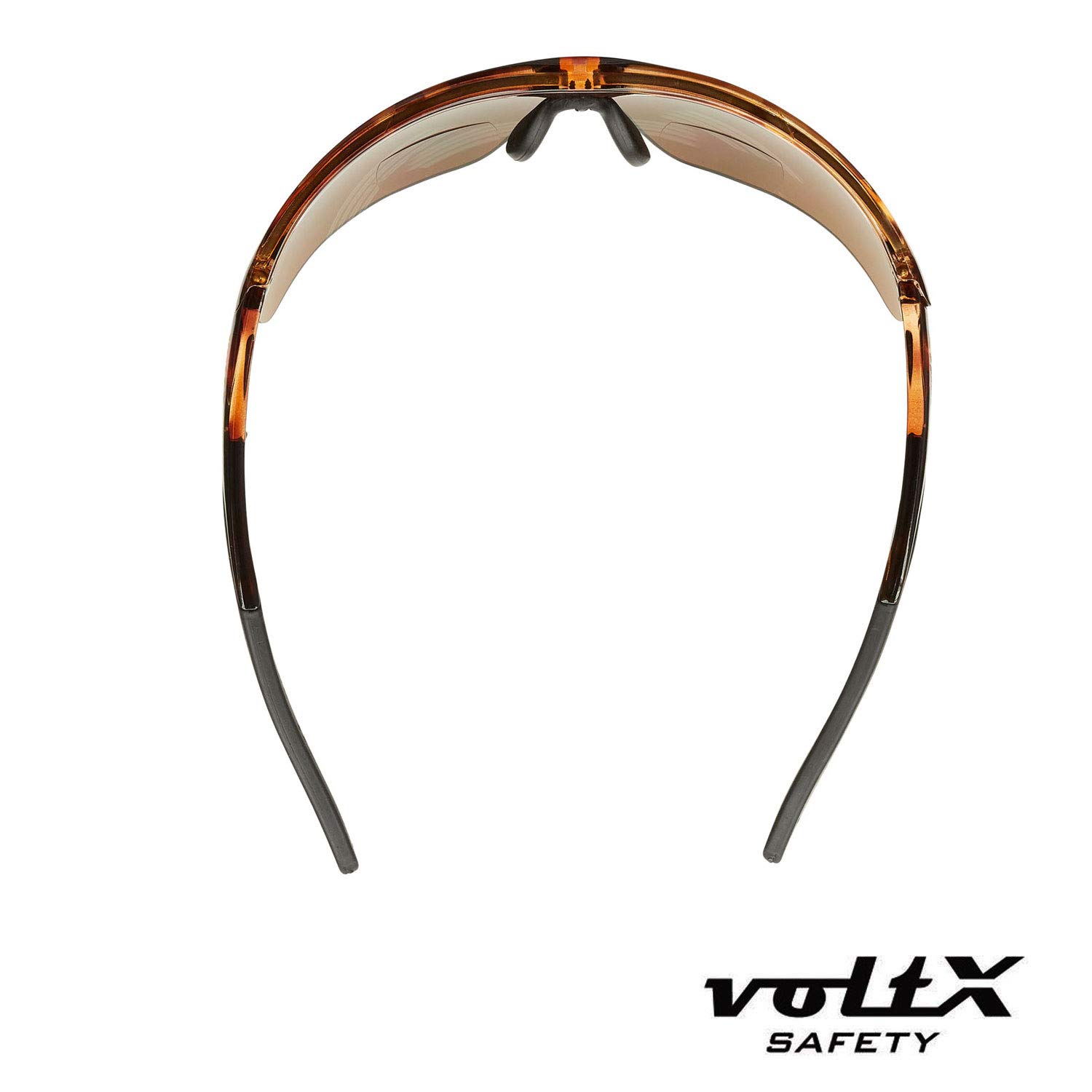 VoltX CONSTRUCTOR ULTIMATE Bifocal Safety Glasses with UV400 Protection - Tortoise Frame & Gold Mirror Lens (+2.5 Diopter) - CE EN166FT Certified Anti-Fog Reading Glasses for Cycling, Construction, Woodworking & Outdoor Sports