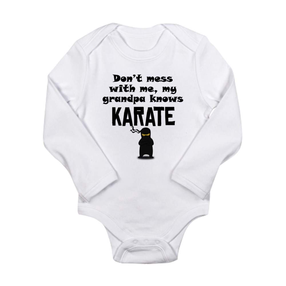 My Grandpa Knows Karate Baby Bodysuit - Funny Infant Onesie for Boys & Girls - Perfect for Family Gatherings, Photo Shoots & Playtime