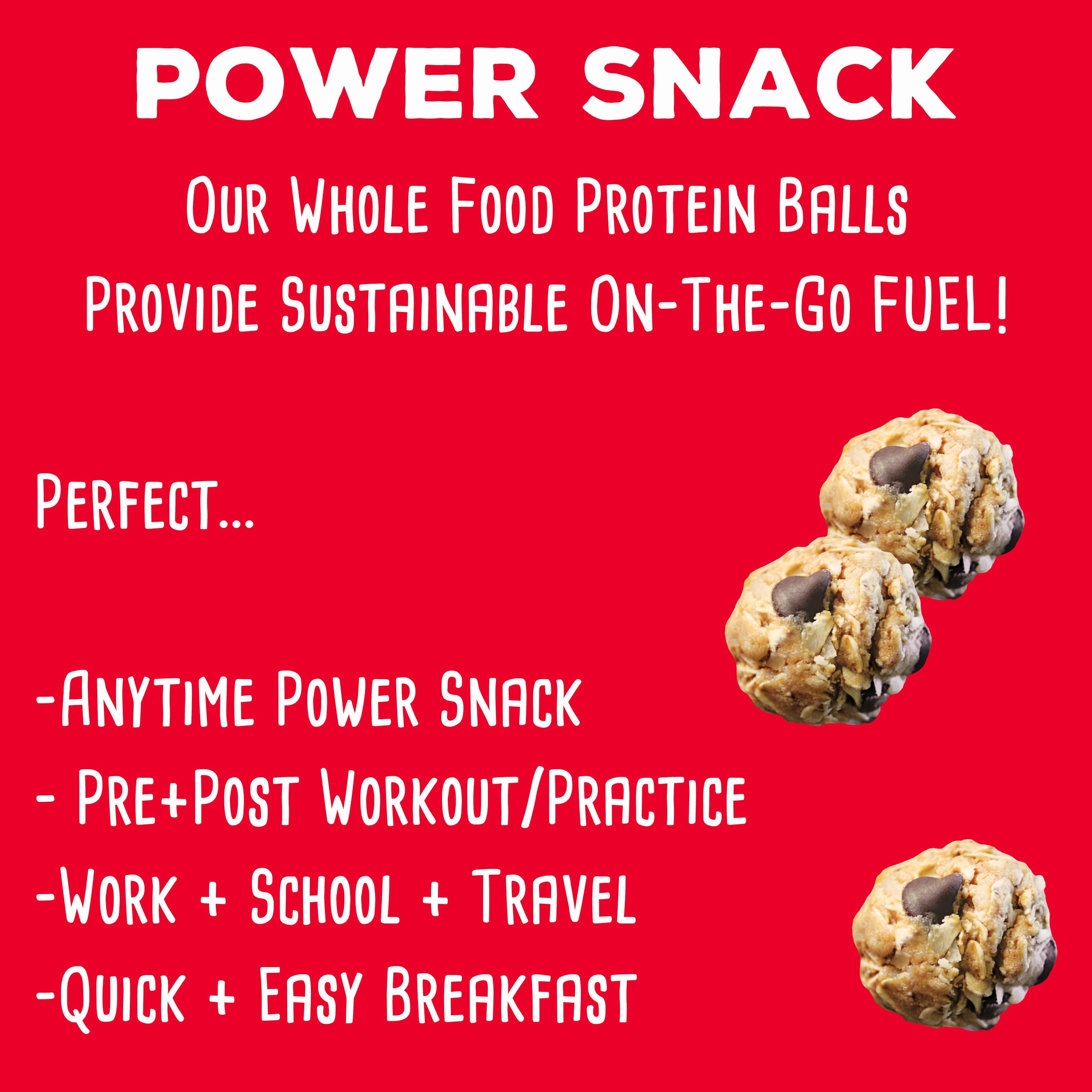 SimplyFUEL Whole Food Protein Balls with Probiotics - Chocolate Coconut Peanut Butter Energy Snacks - 8g Plant-Based Protein, Gluten Free, Vegan, Non-GMO (12 Balls) - Perfect for Post-Workout Recovery, Healthy On-the-Go Snacking & Travel Nutrition