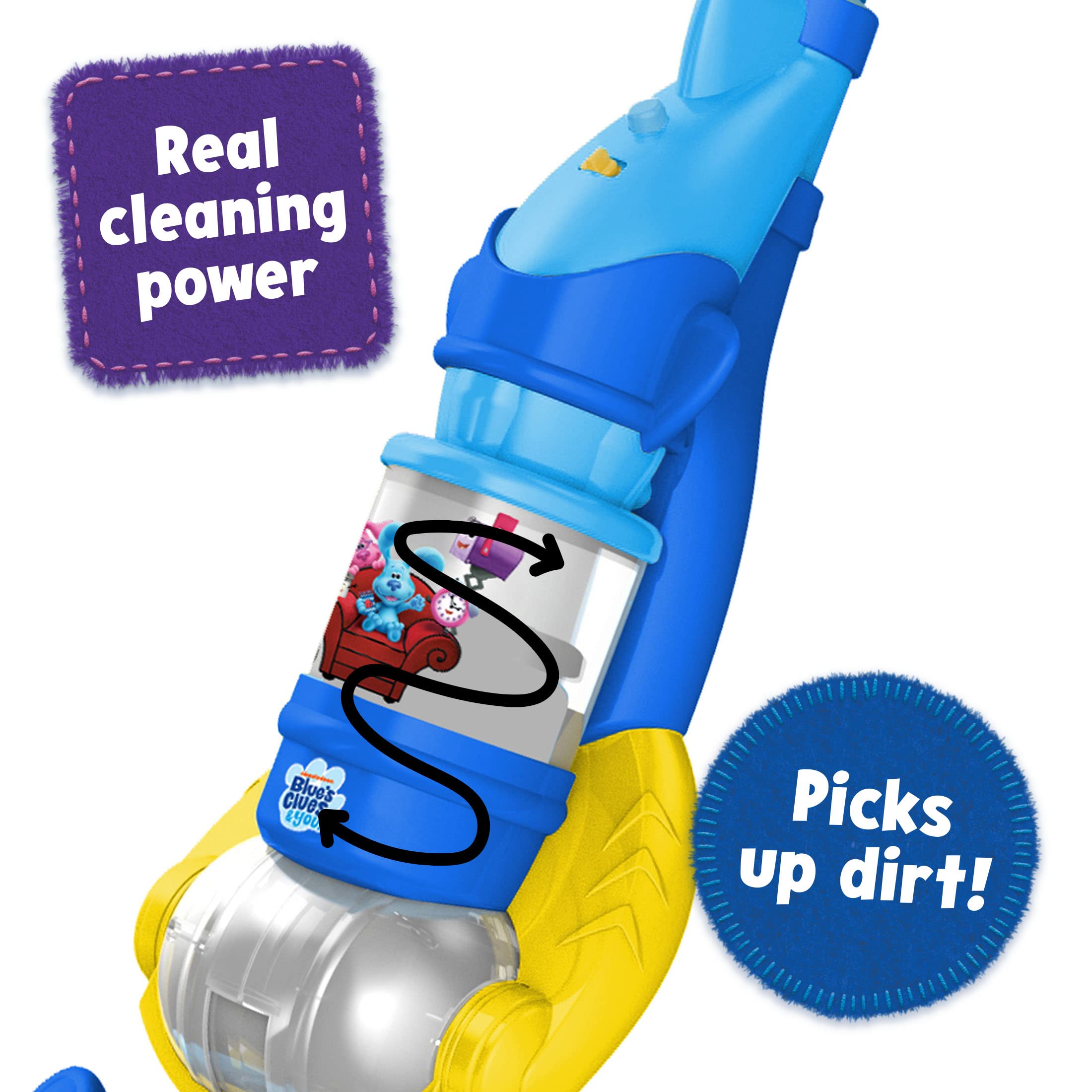 Blue's Clues & You! Kids Toy Vacuum Cleaner - Functional Toddler Vacuum with Lights & Realistic Sounds - Pretend Play Cleaning Toy for Boys & Girls - Perfect for Indoor Playtime & Early Childhood Development