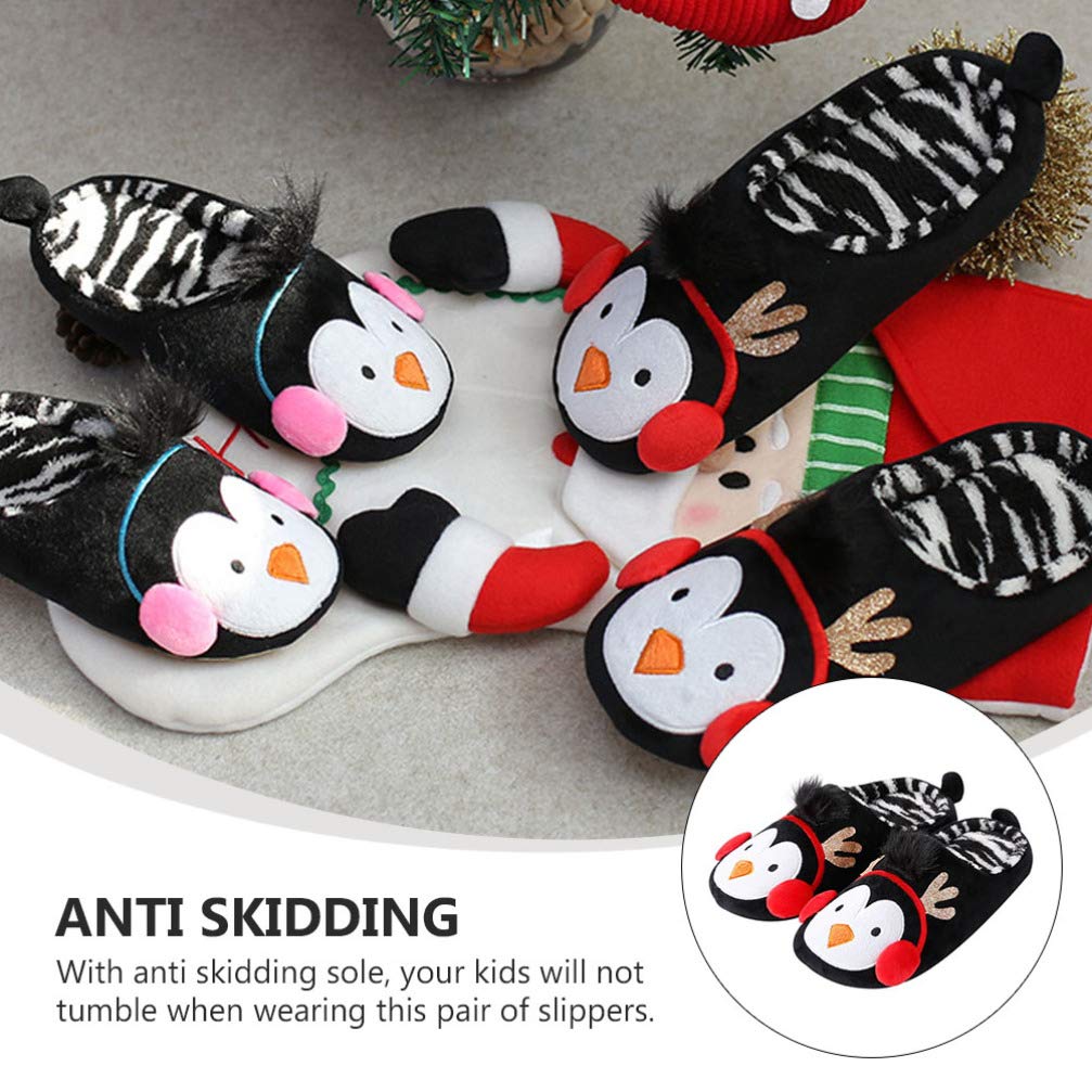 Penguin Plush Slippers - Warm Winter House Slippers for Couples, Anti-Slip Indoor Shoes with Soft Sole - Perfect Cozy Gift for Christmas & Home Relaxation