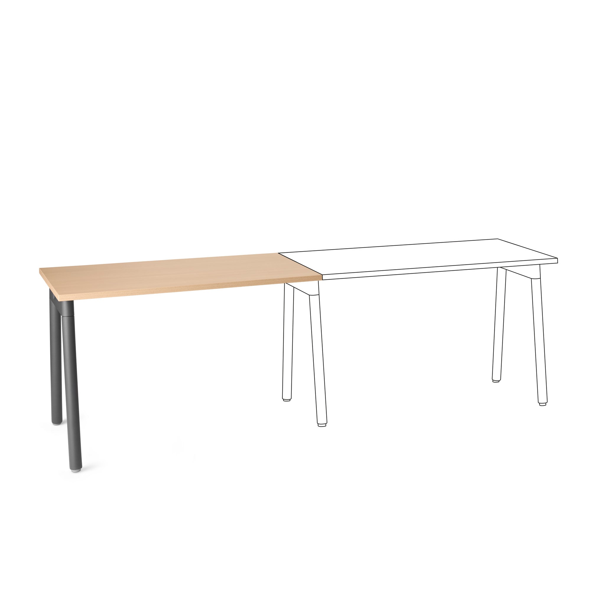 Series A Single Desk Add-On | Modern Office Desk Organizer | Perfect for Home Office & Workspace Organization