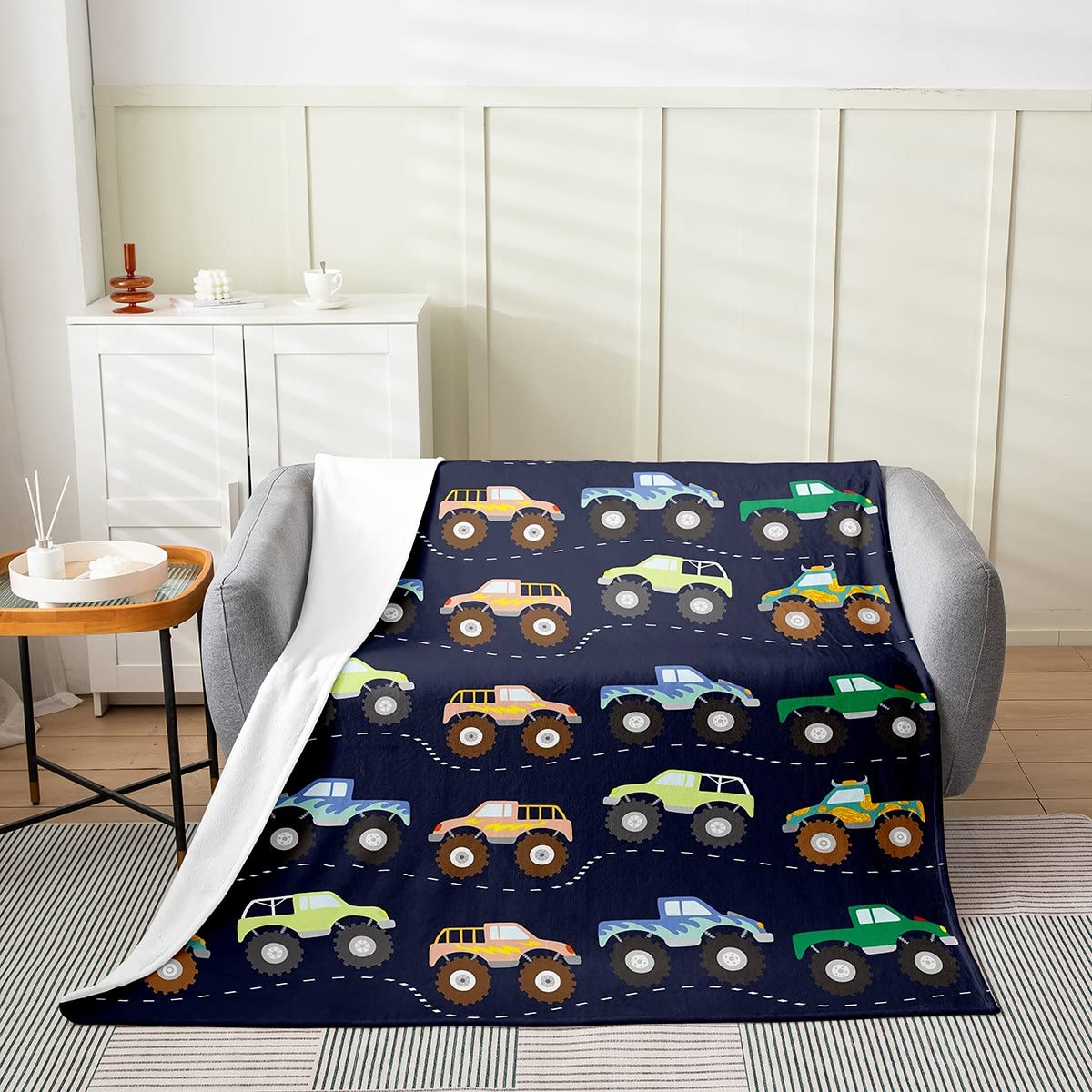 3D Truck Fleece Throw Blanket for Kids - Soft Flannel Fuzzy Blanket 40