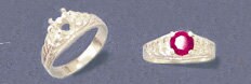 Solid Sterling Silver or 14K Gold 5mm/6mm Round Slash Shank Pre-Notched Blank Ring - Size 7 (Setting 163 828/143 828) - Perfect for Jewelry Making, Custom Engagement Rings & DIY Craft Projects