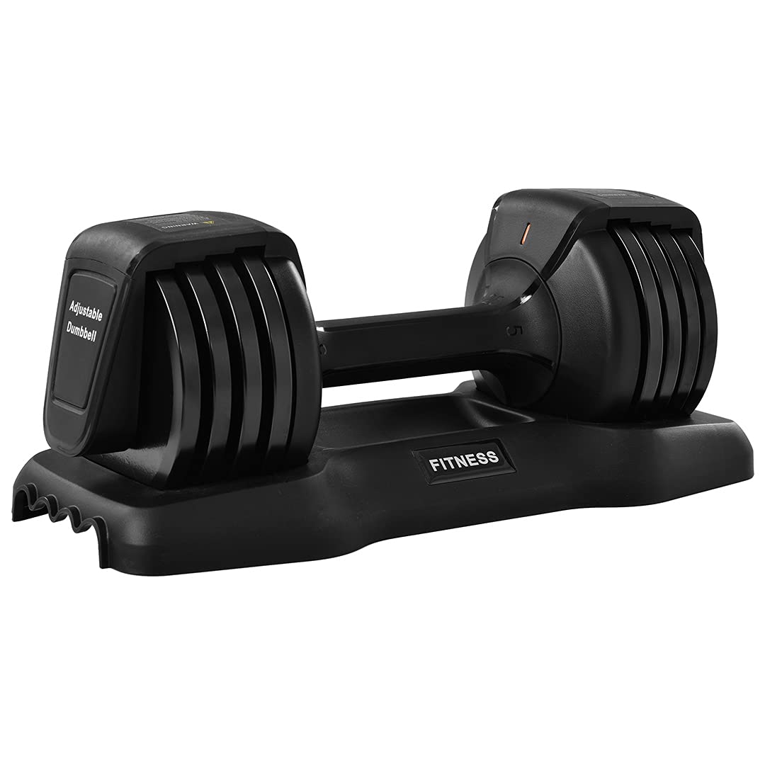 Adjustable Dumbbell Set 5-25 lbs with Anti-Slip Rubber Handle & Tray - Home Gym Strength Training Equipment for Men & Women - Perfect for Weight Lifting, Muscle Building, and Full-Body Workouts at Home or Office