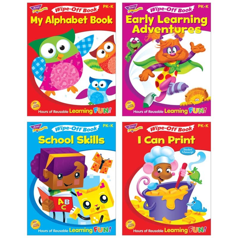 Early Writing Adventures Reusable Wipe-Off Activity Books for Kids - Fun Learning Practice for Preschool & Kindergarten at Home or Classroom