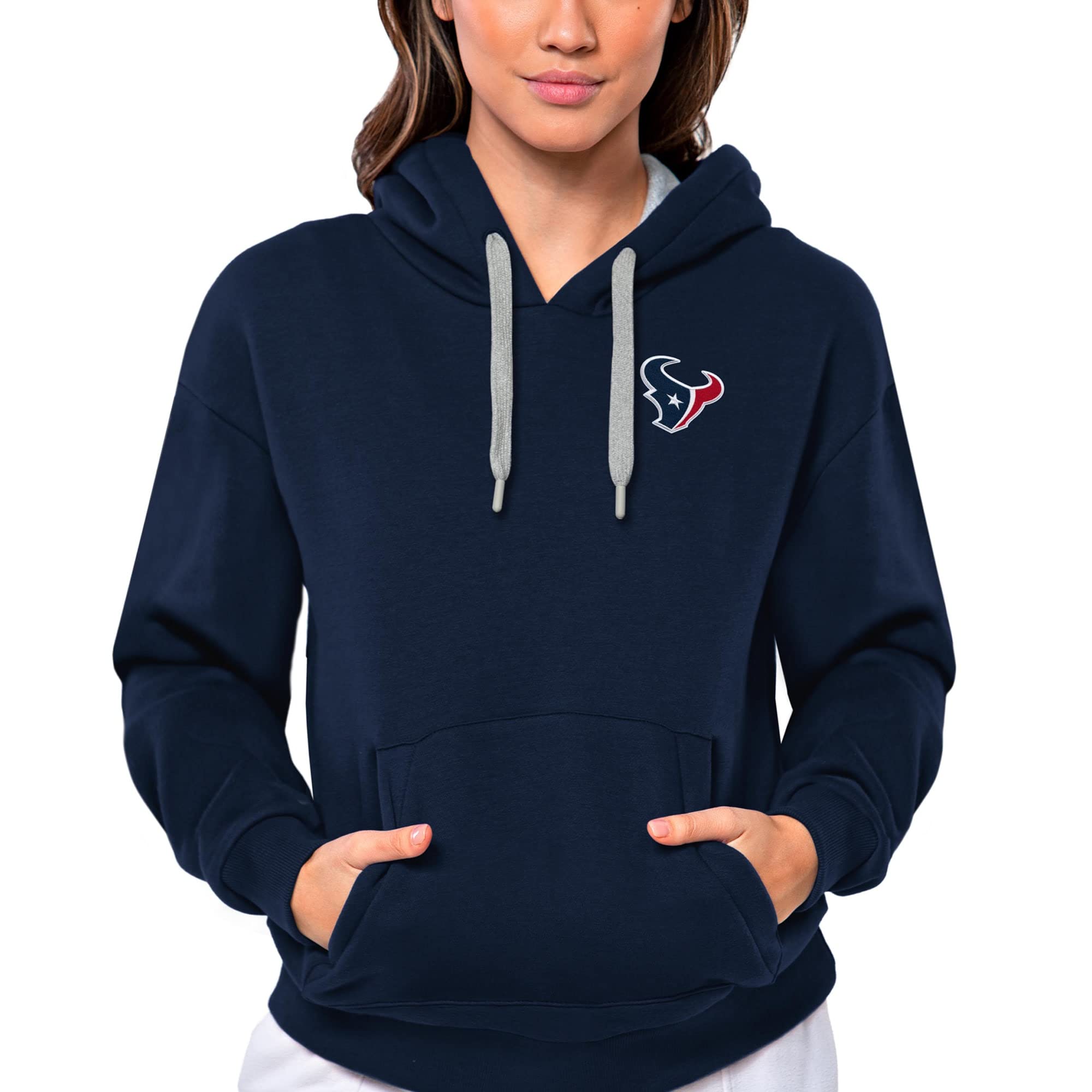 Antigua Women's Heathered NFL Victory Pullover Hoodie - Cozy Fleece Sweatshirt for Football Fans | Perfect for Game Day, Tailgating & Casual Wear