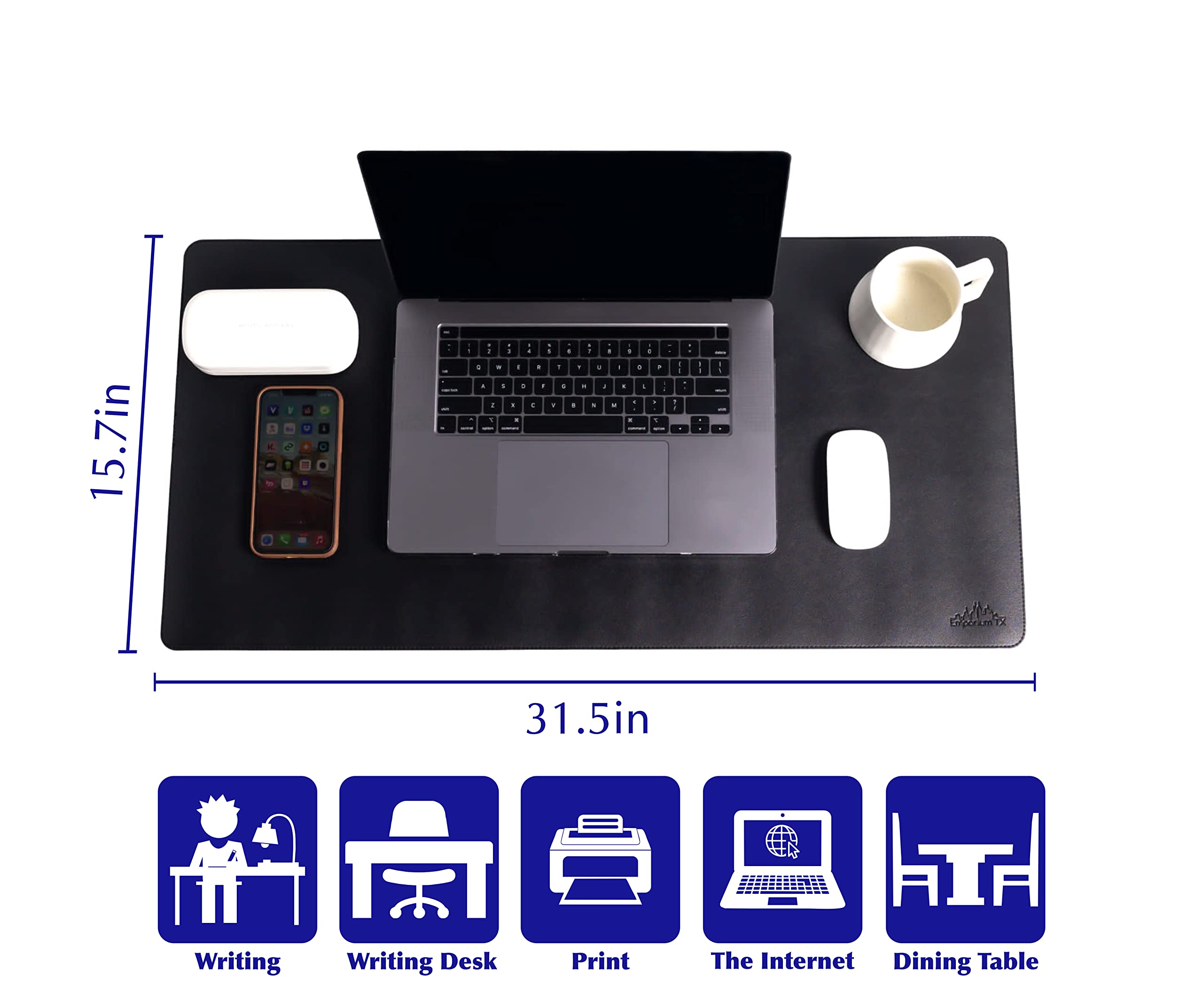 Premium Leather Desk Mat - Large 31.5