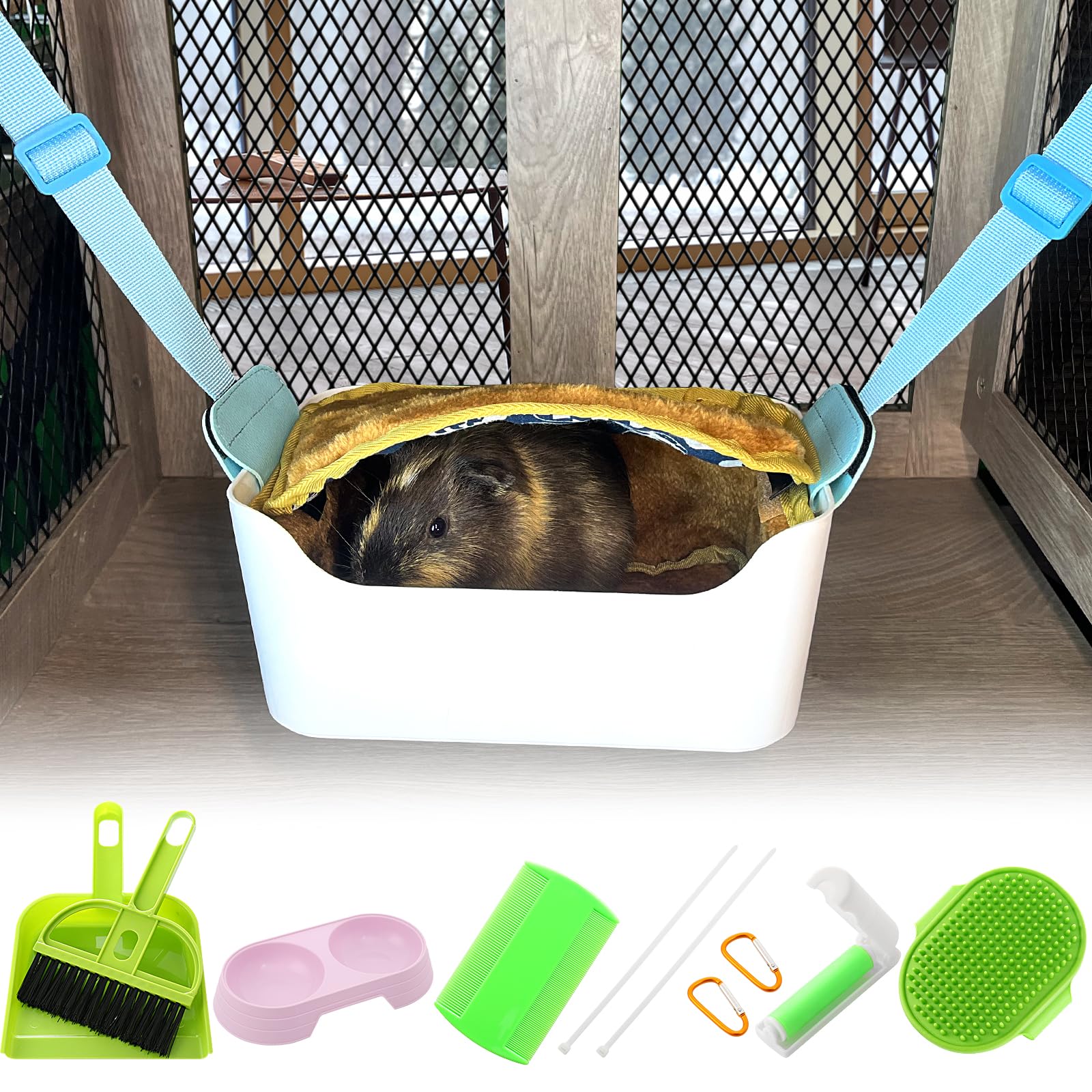 Cozy Rat Bed & Guinea Pig Hammock - Warm Small Pet Bed for Mice, Ferrets & Gliders - Large Cage Accessories & Hideout House for Play & Sleep