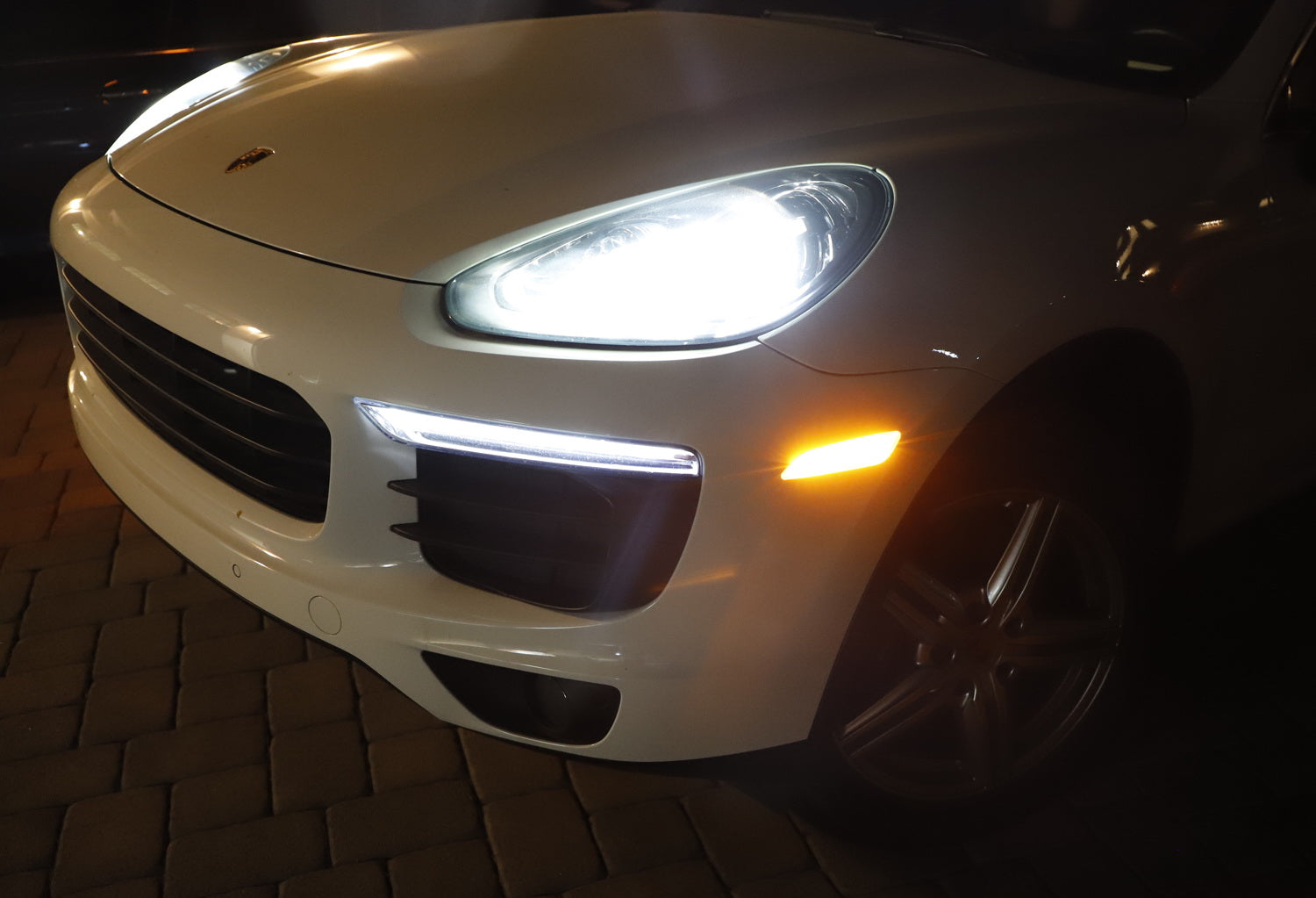 Amber LED Bumper Side Marker Lights for 2015-2018 Porsche Cayenne - Clear Lens, Easy Installation - Perfect for Night Driving & Enhanced Vehicle Visibility