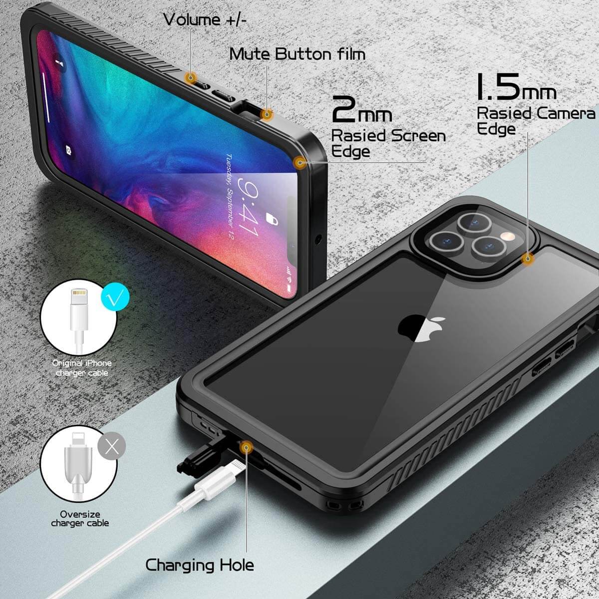 Waterproof iPhone 13 Mini Case - Shockproof & Dustproof Protection for Swimming, Beach & Outdoor Activities