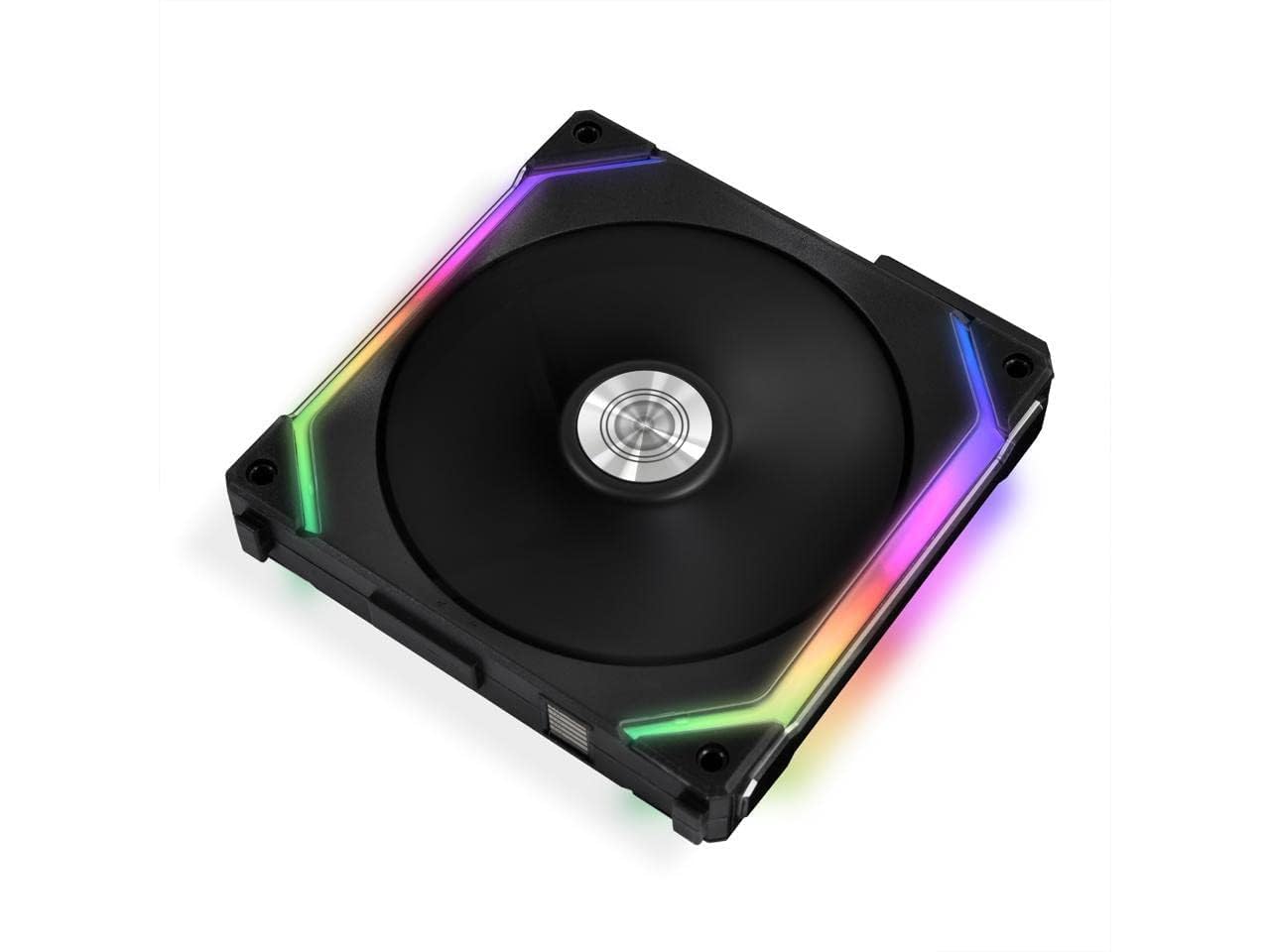 Lian Li UNI Fan SL140 RGB - 2 Pack 140mm Daisy-Chain ARGB PC Cooling Fans - Black | High Airflow for Gaming PC, Case Cooling & Custom RGB Builds