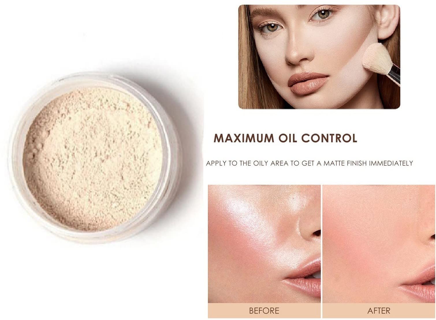 Best Loose Powder Compact for All Skin Types - Matte Finish & Oil Control | Perfect for Daily Makeup & Touch-Ups