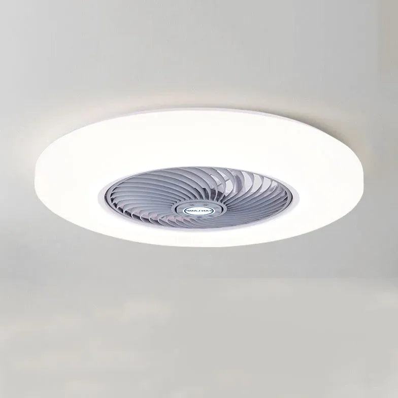 Dual Tone Round Ceiling Fan with LED Light - Modern Indoor/Outdoor Cooling for Living Room, Bedroom, Patio