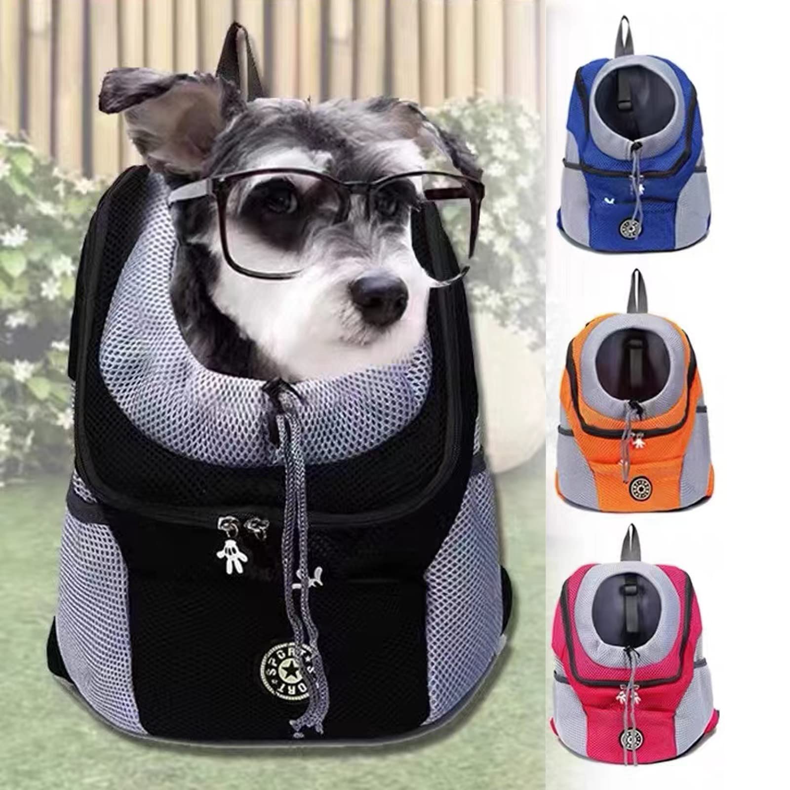 Pet Dog Carrier Backpack - Breathable Front & Back Dog Travel Bag for Small Medium Dogs, Cats & Puppies - Hiking, Camping & Outdoor Adventures (Small, Black)