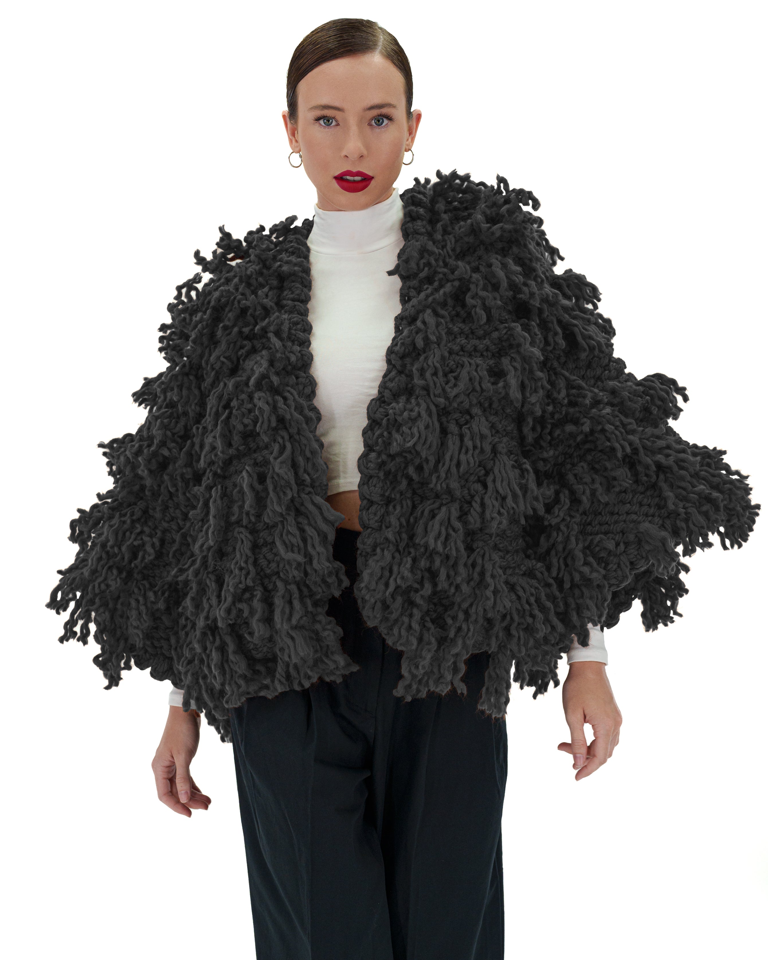 Women's Soft Fur-Like Cardigan - Cozy Winter Knit Sweater for Casual Wear, Office & Lounge