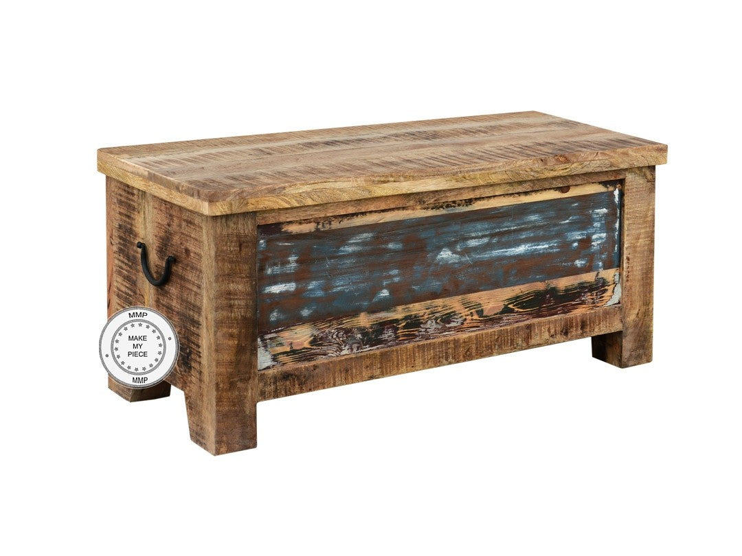 Hand Carved Indian Wooden Storage Chest Box - Natural Teak Wood Jewelry & Keepsake Organizer for Home Decor, Bedroom, Living Room & Office