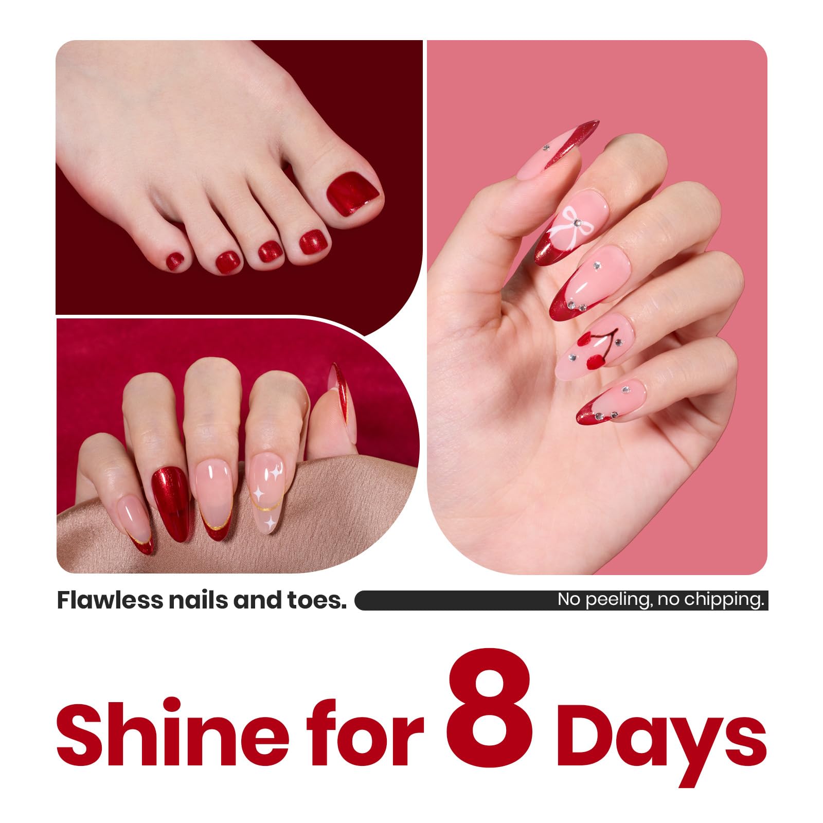 Beetles Red Glitter Nail Polish - 15ml Ruby Radiance Shimmer Nail Lacquer for DIY Manicure & Nail Salon | Long-Lasting Air-Dry Formula for Parties, Weddings & Special Occasions