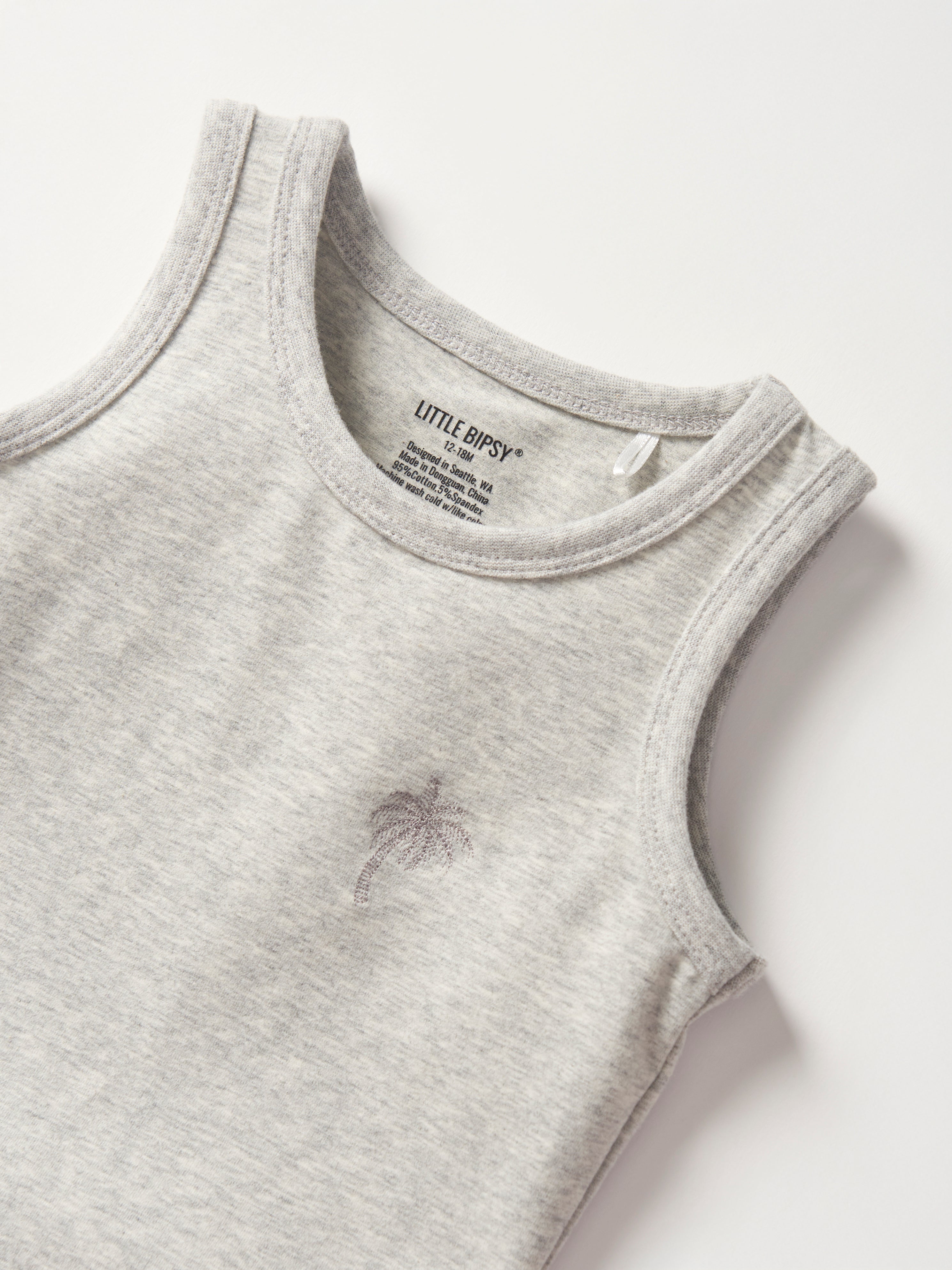 Women's Soft Palm Jersey Tank Top - Light Heather Grey | Comfortable Casual Wear for Summer & Yoga