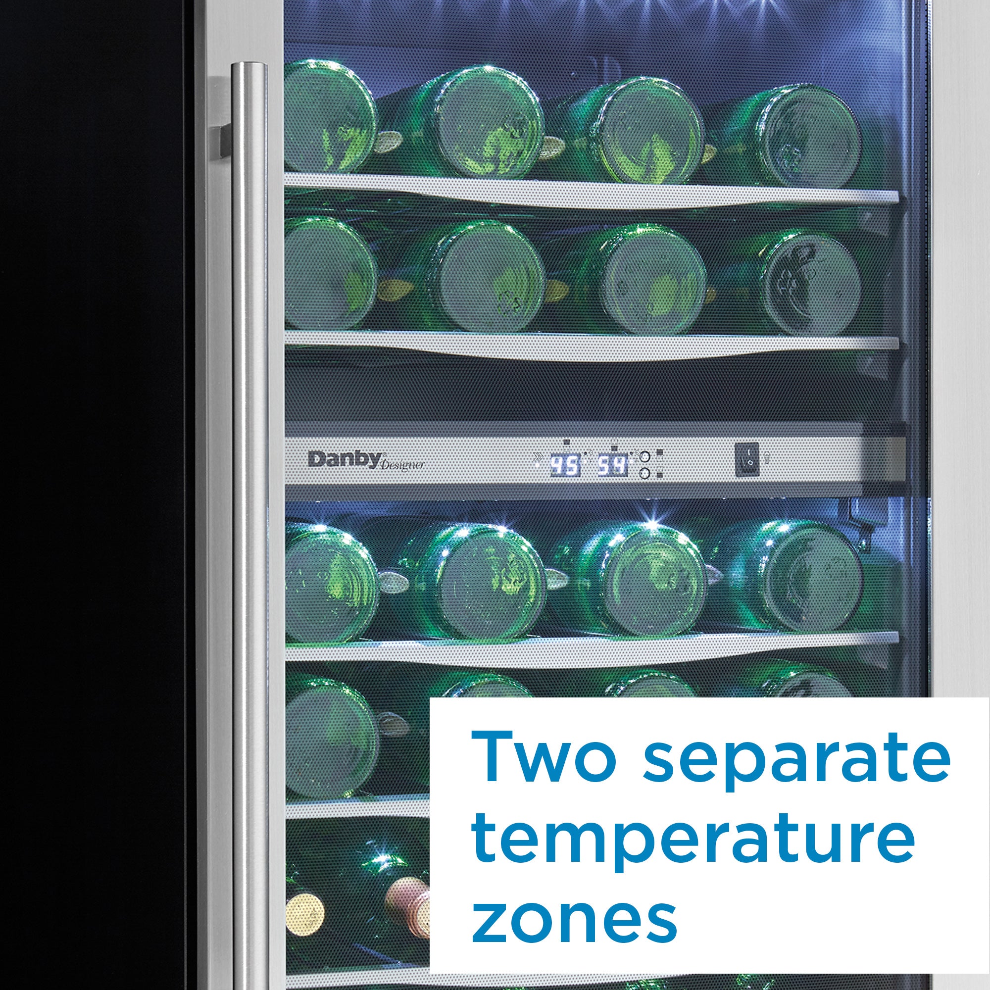Danby DWC040A3BSSDD 38 Bottle Stainless Steel Freestanding Wine Cooler - Perfect for Home Bars, Restaurants & Wine Cellars