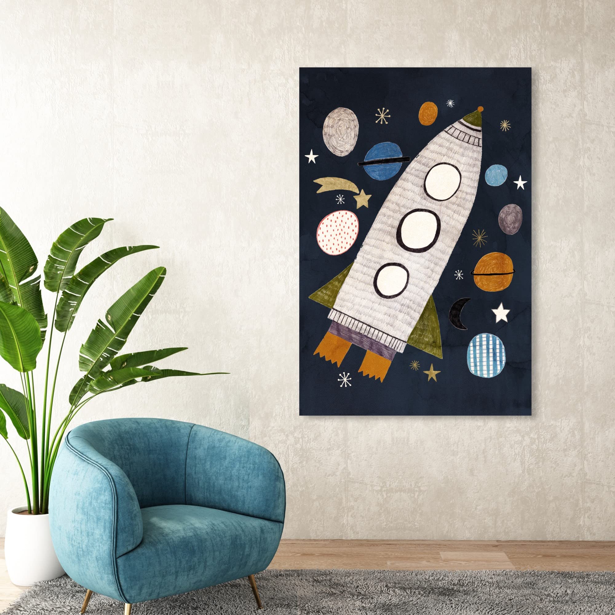 Astronomy and Space Wall Art Canvas Prints - 'Into The Cosmos' Planets & Galaxy Decor for Living Room, Bedroom, or Office