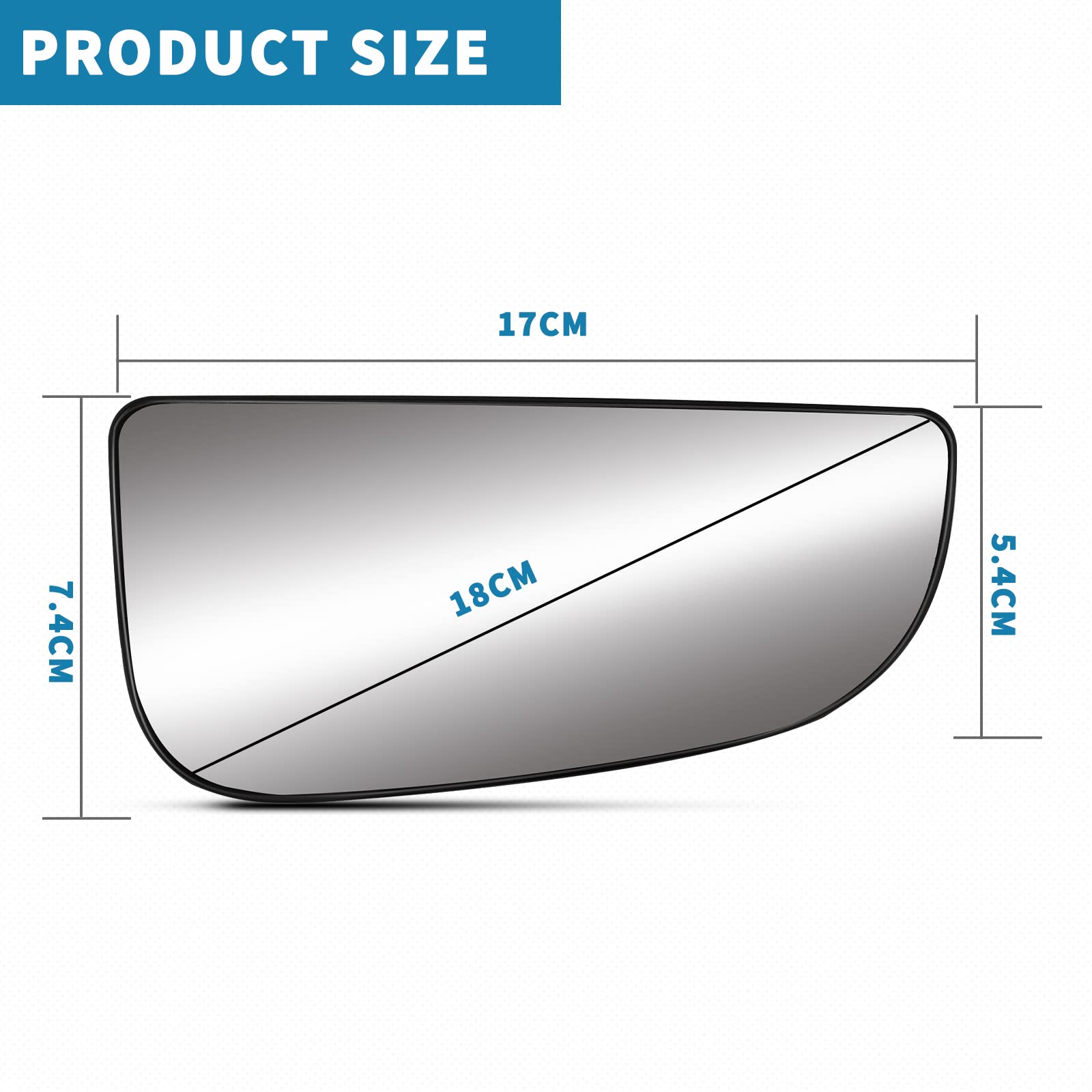 2009-2020 Dodge Ram 1500/2500/3500/4500/5500 Right Passenger Side Lower Convex Mirror Glass Replacement with Backing Plate - Compatible with Towing Mirrors #68067730AA - Perfect for Enhanced Visibility & Safe Towing
